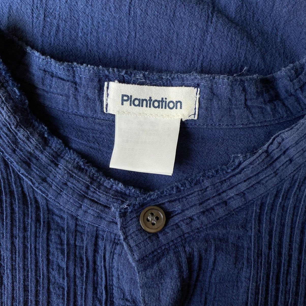 Issey Miyake Plantation Blue Textured Mandarin Collar Shirt. Size M / US 6-8 / IT 42-44 - 3 Thumbnail