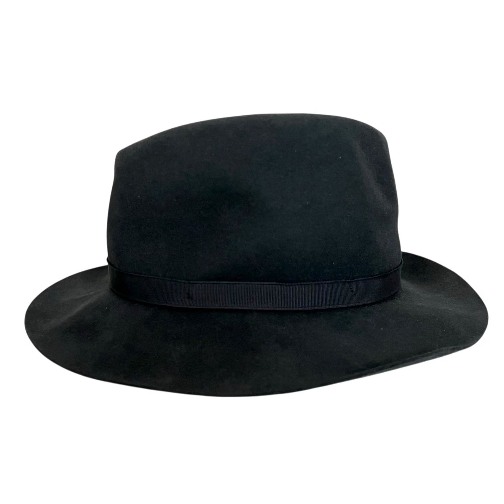 Borsalino BORSALINO Black Fur Felt Fedora Hat SZ 7 56 Made Italy Water Repellent Fedora Mens Size ONE SIZE - 3 Thumbnail