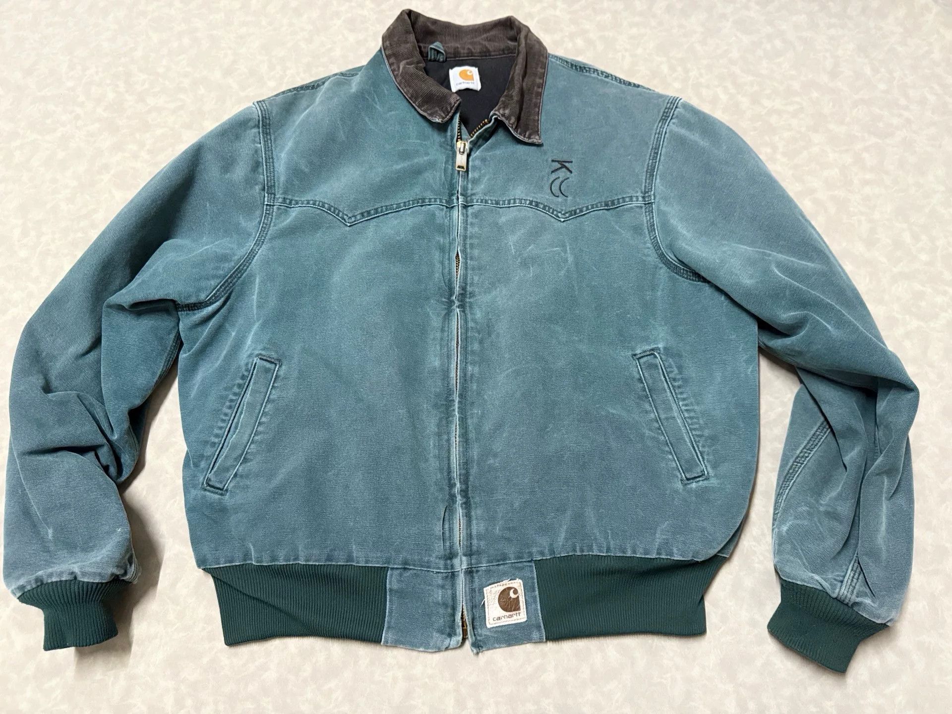 Vintage Vintage Carhartt Green Zip Up Jacket Size US M / EU 48-50 / 2 - 1 Thumbnail