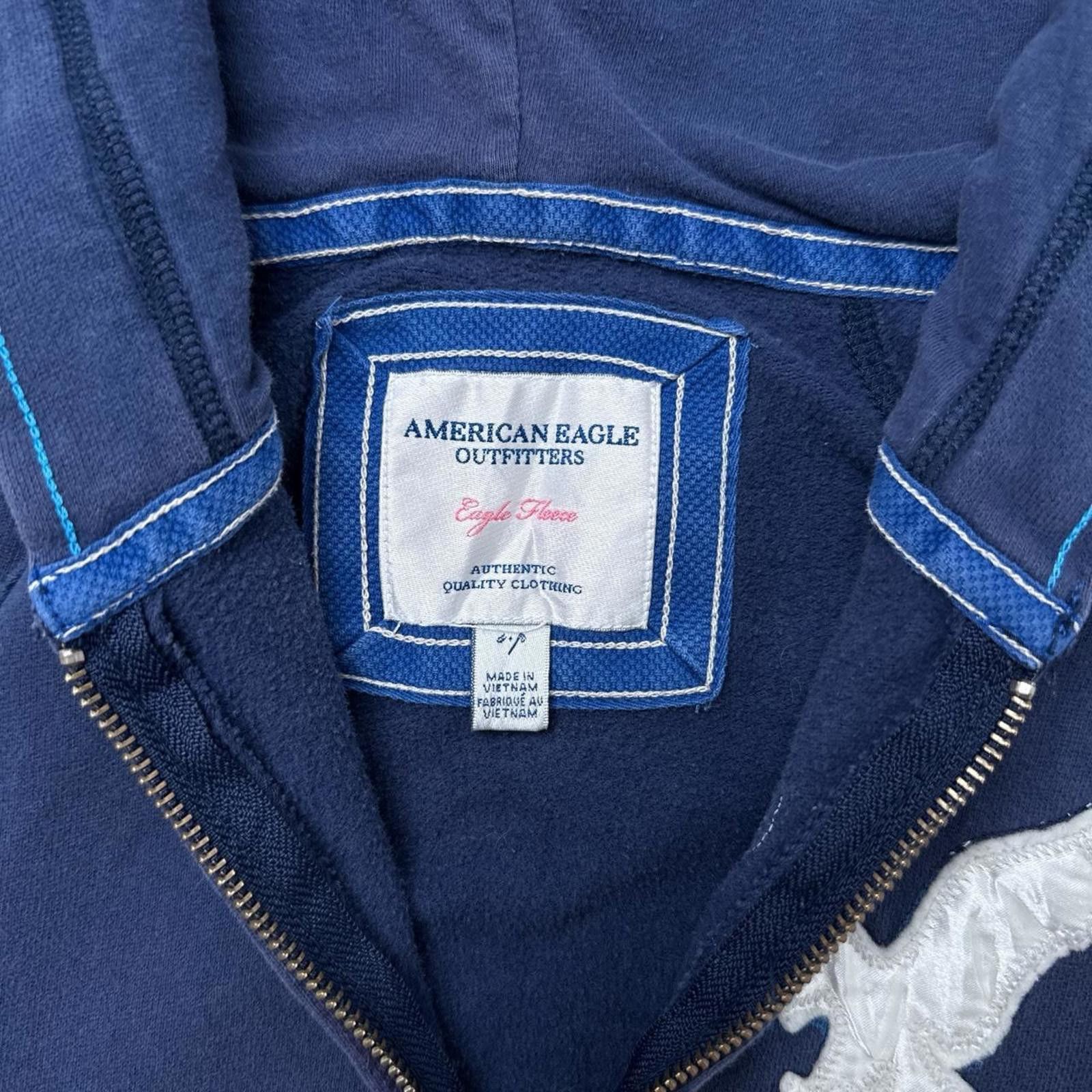 American Eagle Outfitters Y2K American Eagle 00s Blue Navy Zip Up Jacket Size S / US 4 / IT 40 - 3 Thumbnail