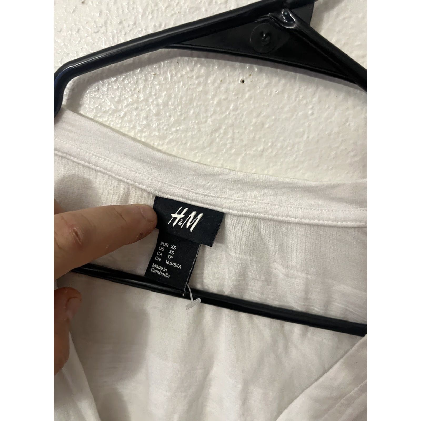 H&M H&M Womens White Short Sleeve Henley Tee XS Cotton Size XS / US 0-2 / IT 36-38 - 3 Thumbnail