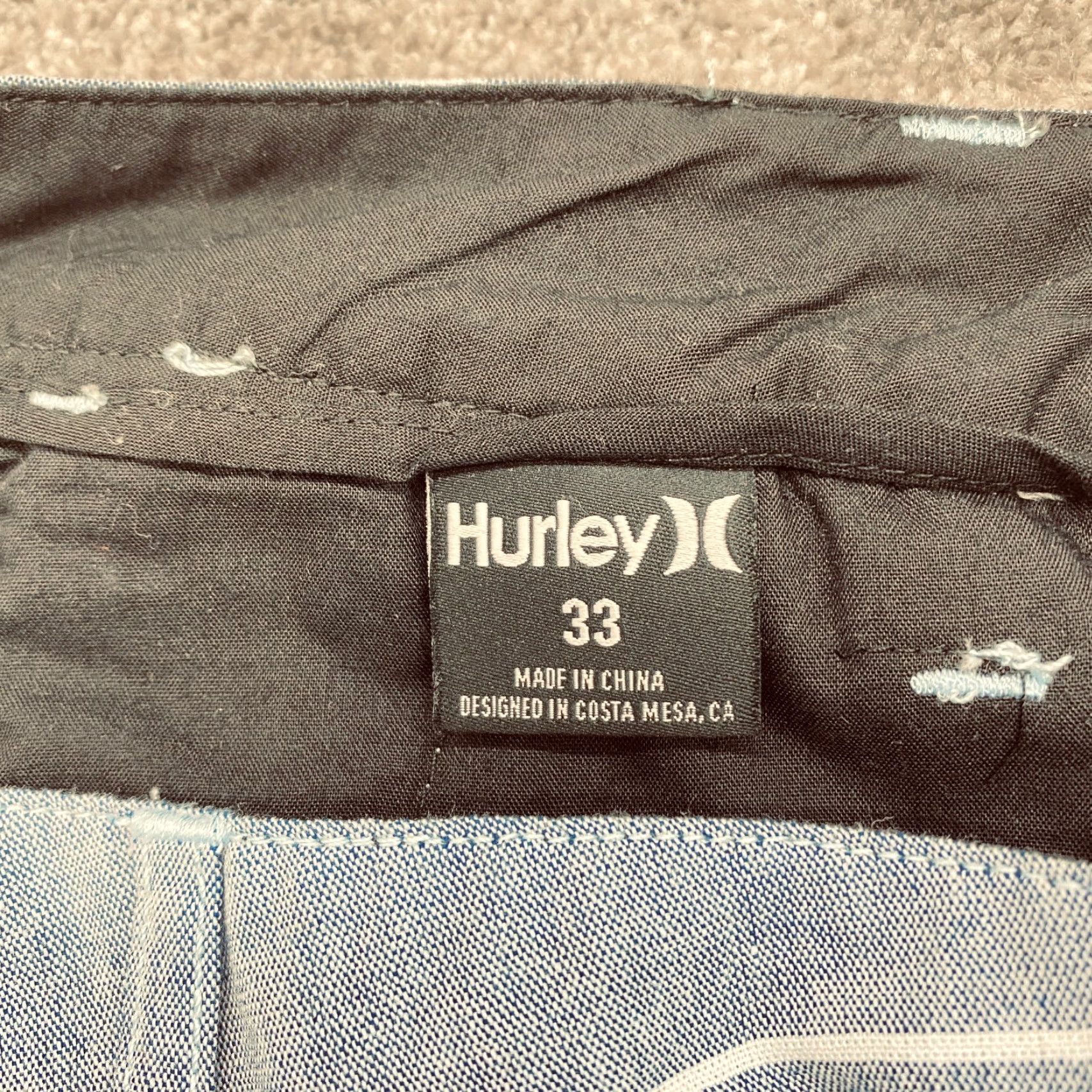 Hurley Hurley Porter Walkshorts Mens 33x9 Blue White Striped Pocket 6659 MWS00005710 Size US 33 - 7 Thumbnail