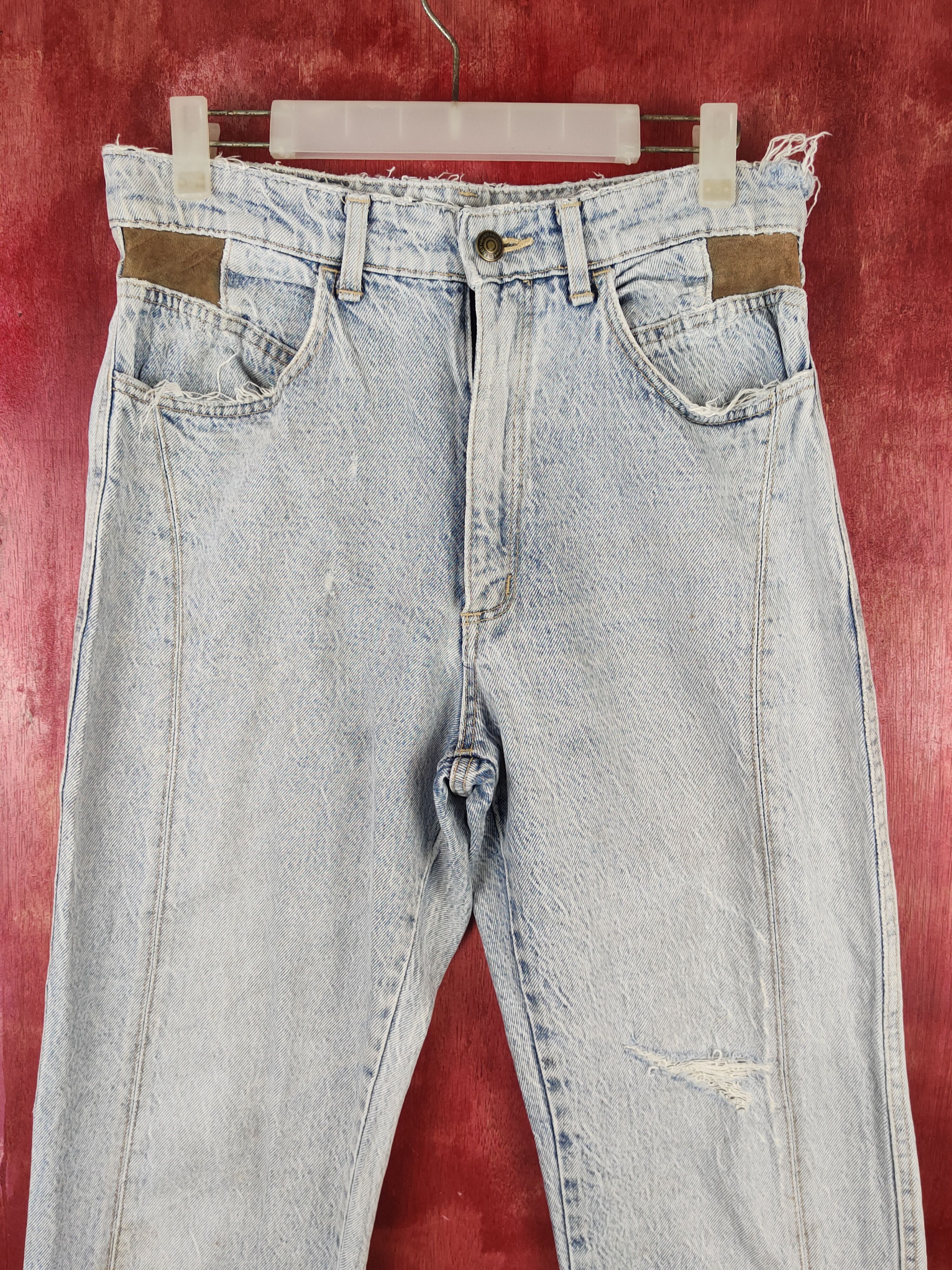 Vintage Wrangler Blue Faded Distressed Ripped Jeans #S1664 Size US 30 / EU 46 - 2 Thumbnail