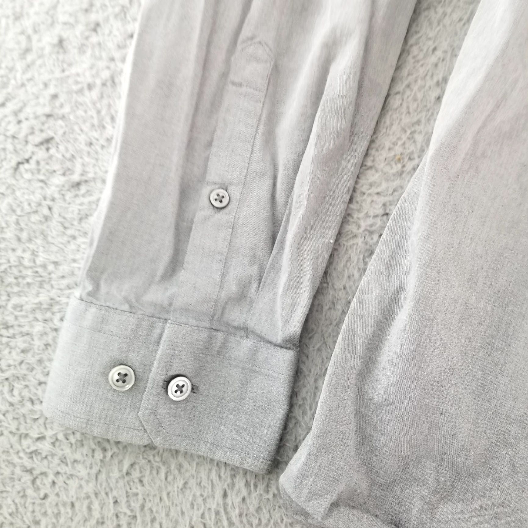 Express Express Shirt Mens XL Gray Button-Up Long Sleeve Collared Slim Fit Size US XL / EU 56 / 4 - 4 Thumbnail