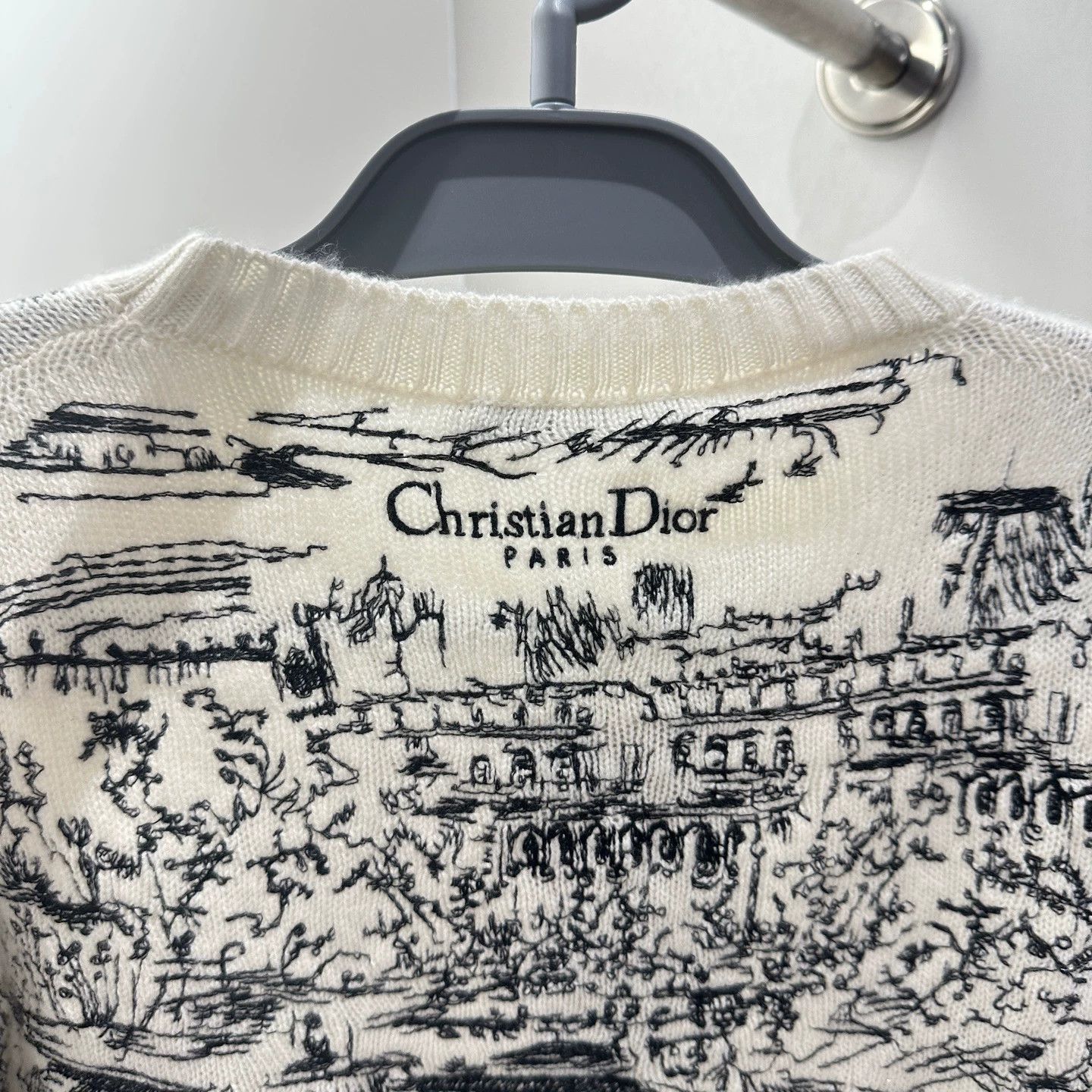 Christian Dior Monsieur Dior May295 Cashmere Crewneck Blk Paris Map Sweater 42 Size M / US 6-8 / IT 42-44 - 6 Thumbnail