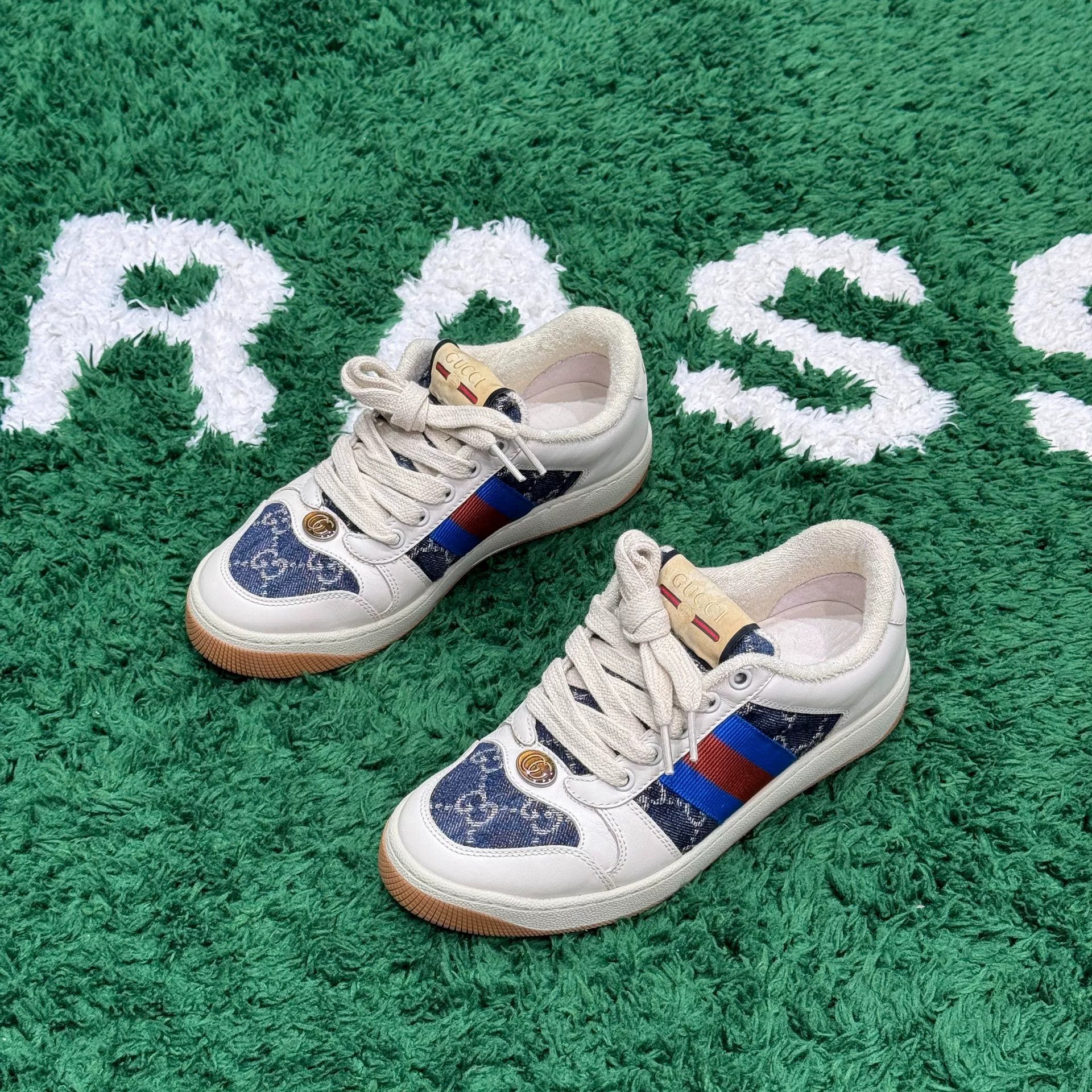 Gucci Gucci Denim Blue Lowtop Sneakers us_5-5 Women Size US 5.5 / IT 35.5 - 1 Thumbnail