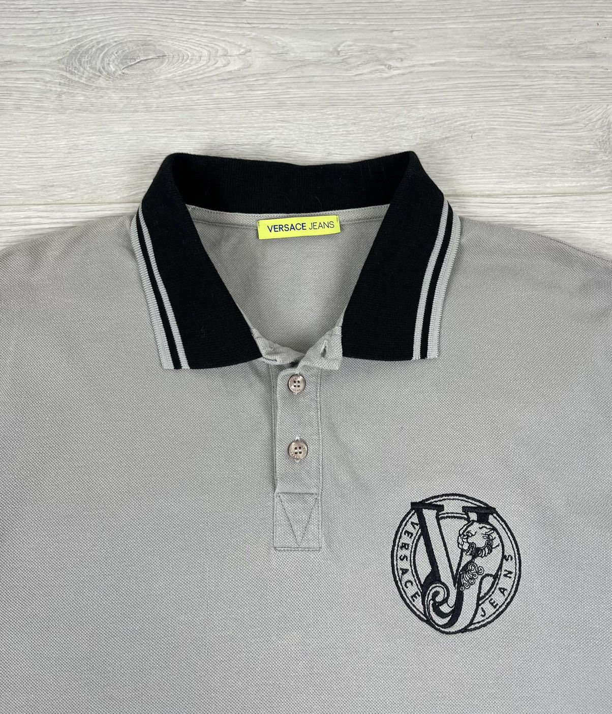Versace Versace Jeans Grey Cotton Button Logo Polo Shirt Size US XL / EU 56 / 4 - 4 Thumbnail