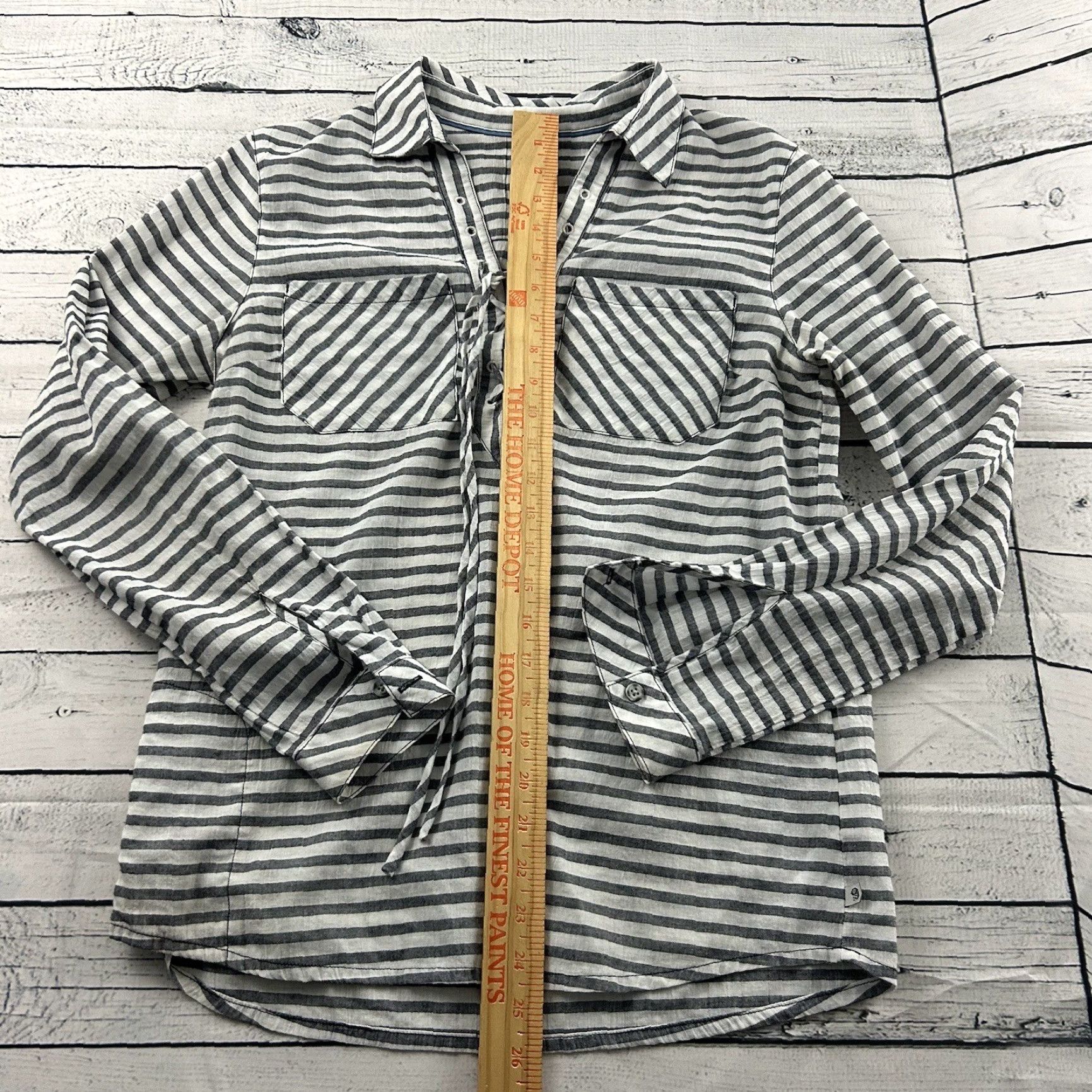 Mountain Hardwear Mountain Hardwear Blouse Striped Long Sleeve Women's M Gray Shirt Size M / US 6-8 / IT 42-44 - 3 Thumbnail