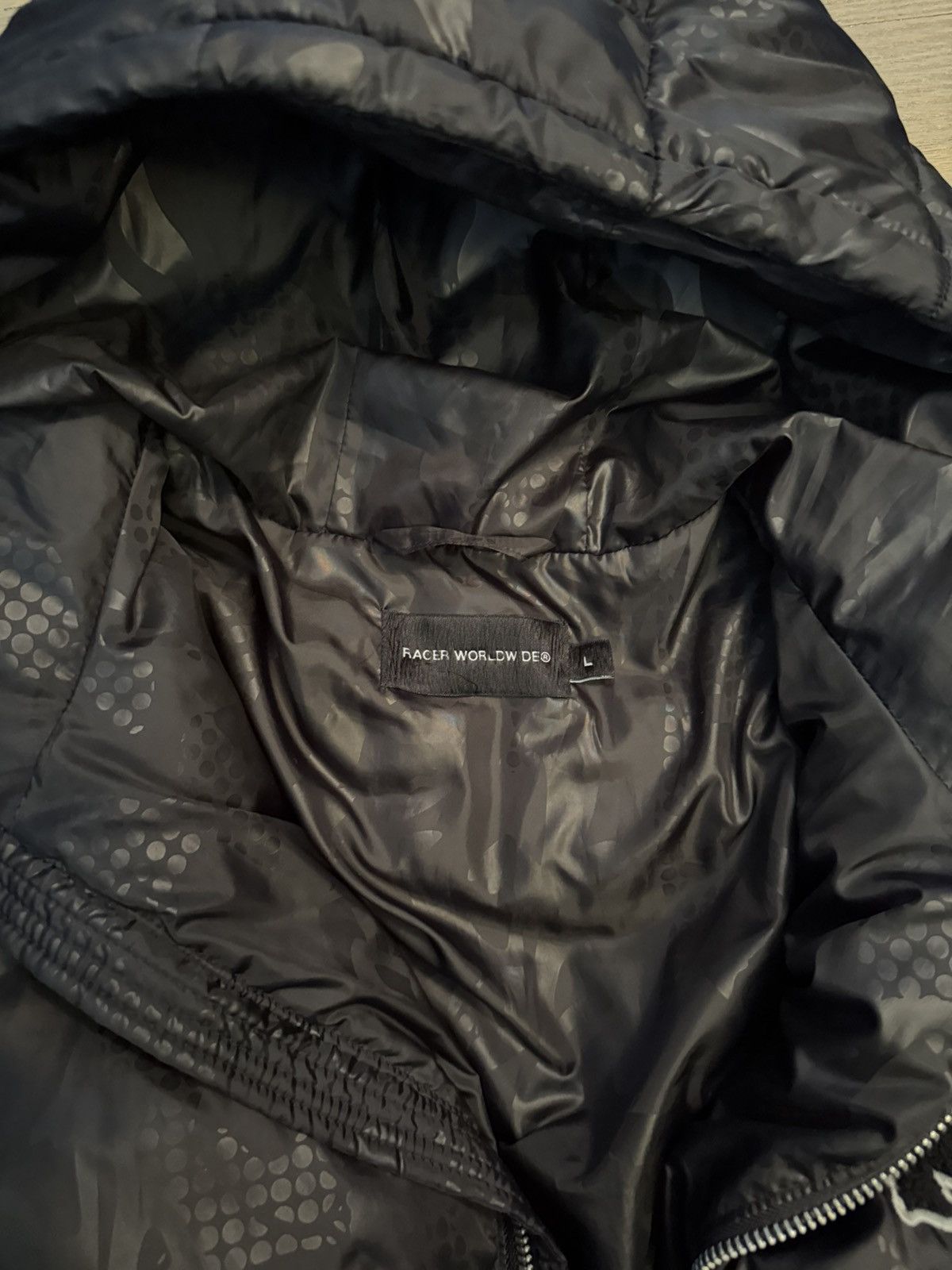 Racer Worldwide Racer Worldwide - Black Camo Puffer Jacket - Size Large Size US L / EU 52-54 / 3 - 8 Thumbnail