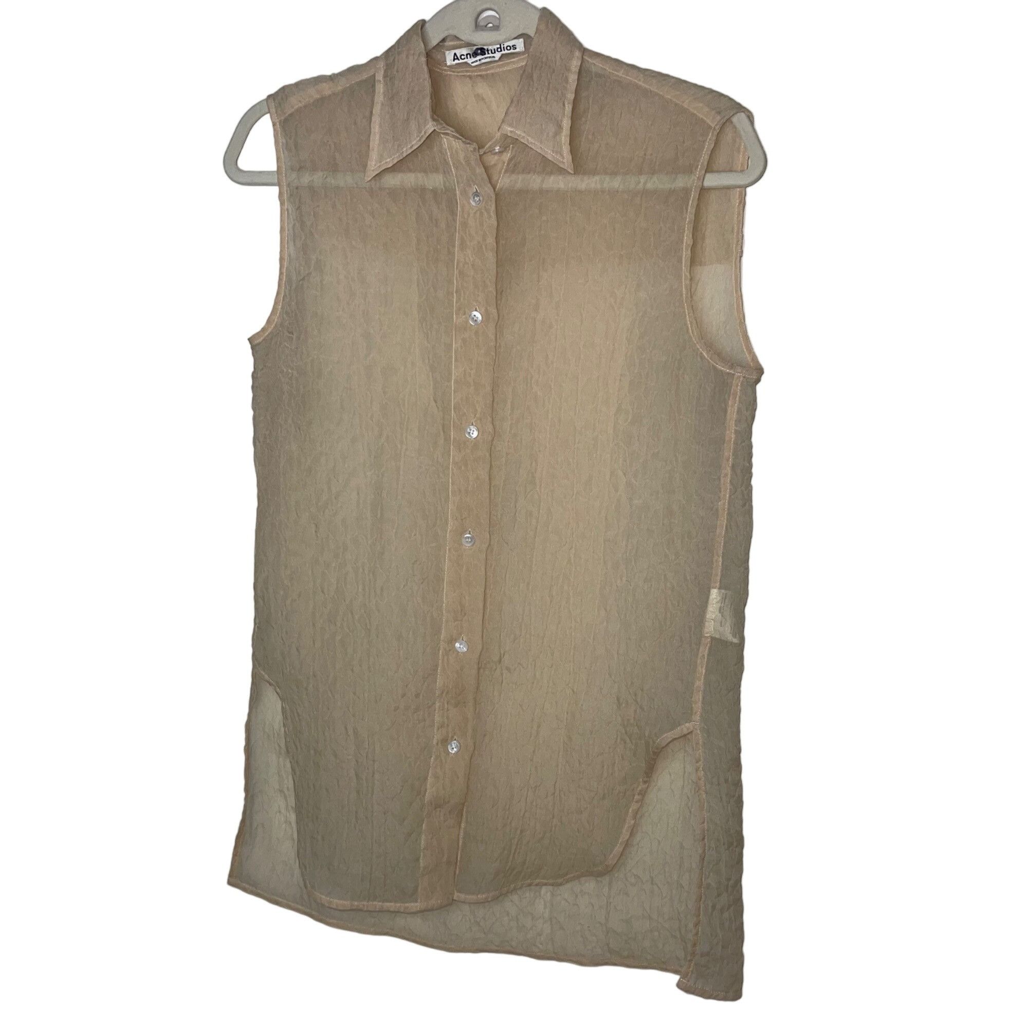 Acne Studios Womens Top Size Medium Beige Button Down
