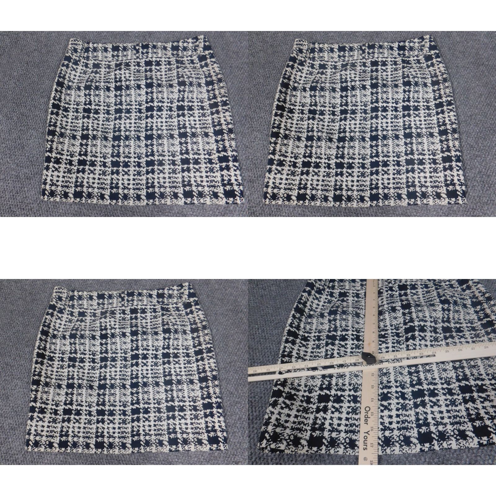Vintage Inc International Concepts Womens Skirt Short A-Line Zip Blue 8 Cotton Polyester Knit Zipper Floral Casual 8 Regular Womens Size 30" / US 8 / IT 44 - 8 Thumbnail