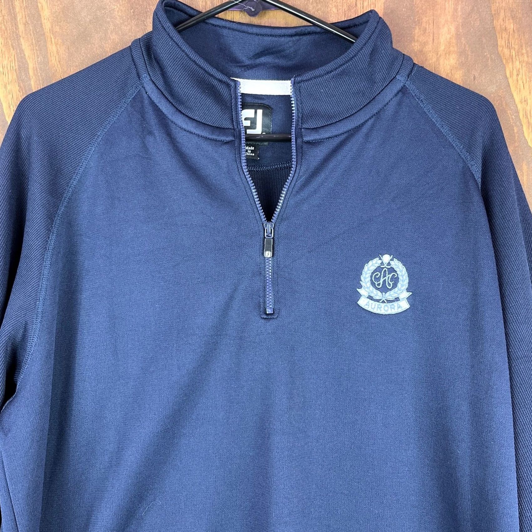 Footjoy FootJoy Mens Quarter Zip Pullover Navy Blue Aurora Performance Athletic Large Jacket Size US L / EU 52-54 / 3 - 2 Thumbnail
