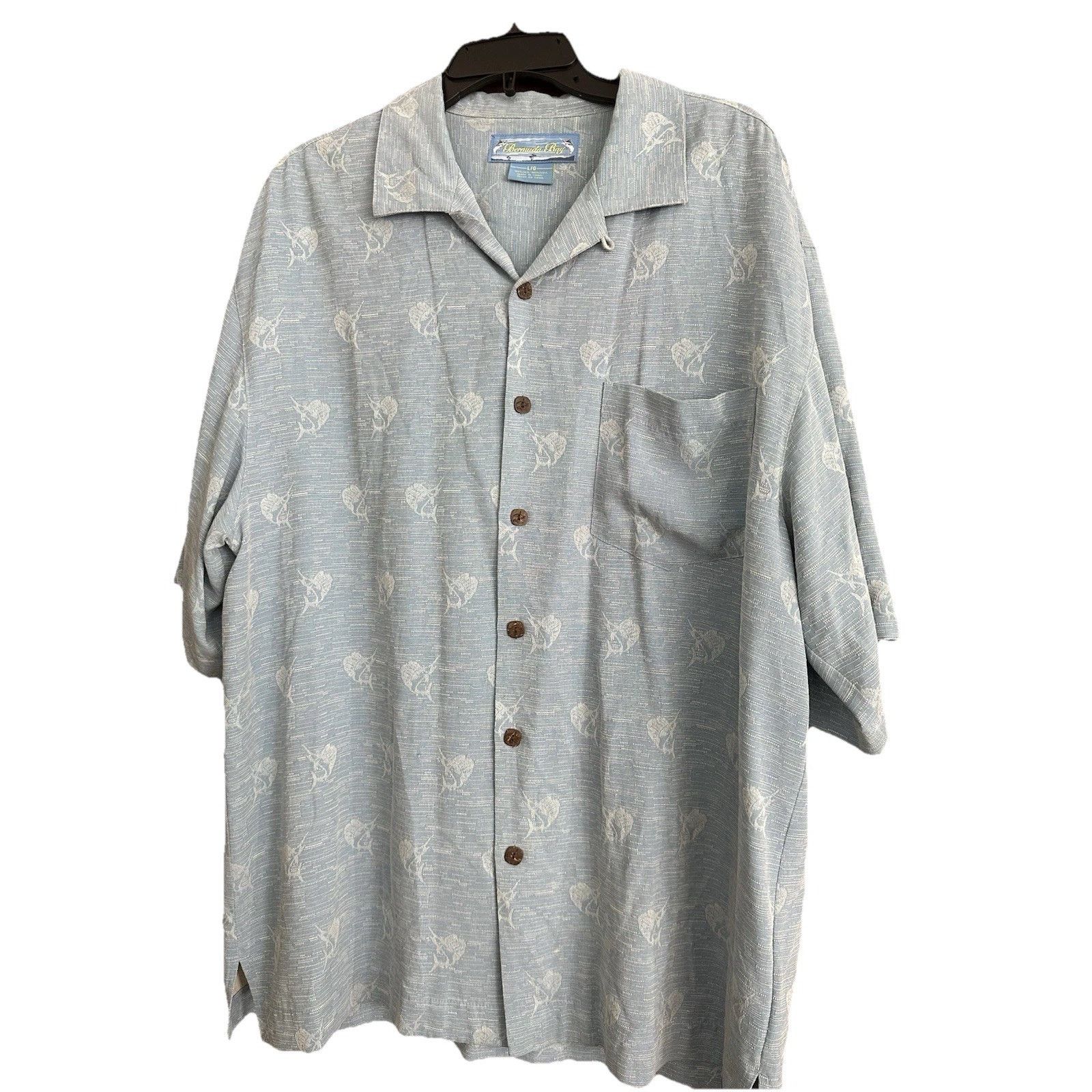 Other Bermuda bay silk Hawaiian shirt Marlin Men’s Large Resort Size US L / EU 52-54 / 3 - 2 Thumbnail