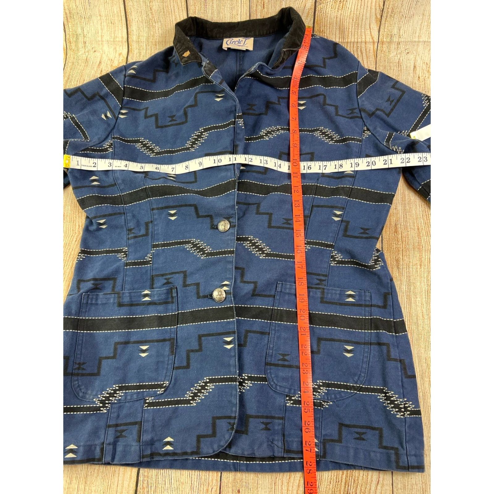 Vintage VINTAGE Western Jacket Circle T Marilyn Lenox Aztec Button L Blue Women Size L / US 10 / IT 46 - 4 Thumbnail
