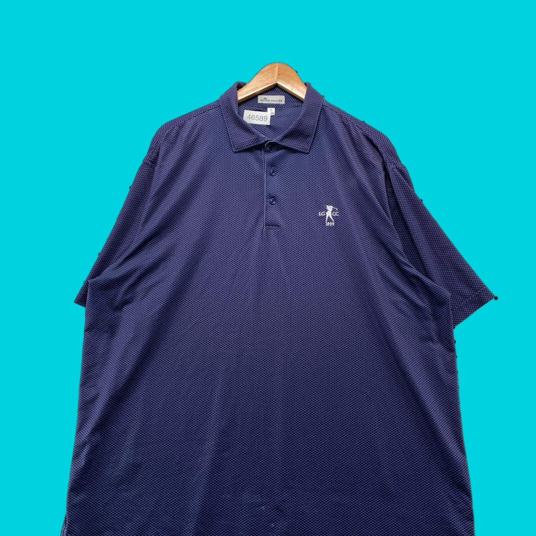 Peter Millar Peter Millar Golf Polo Shirt Mens XL Blue Check Performance Short Sleeve Shirt Brand Polo Mens XL Blue Check Golf Performance Short Sleeve Size US XL / EU 56 / 4 - 1 Thumbnail