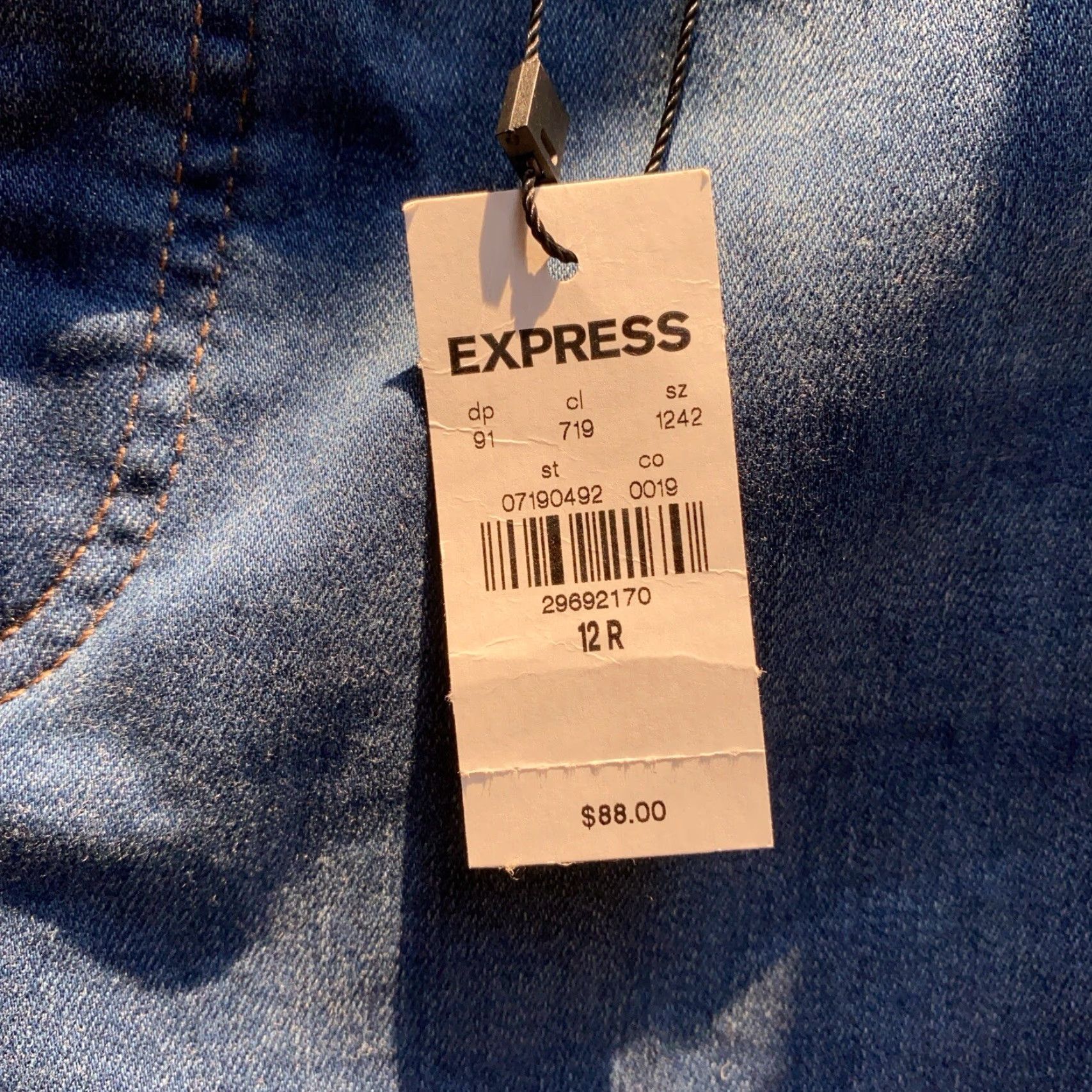 Express Express Jeans Skinny Womens 12R High Rise Stretch Distressed 5-Pocket Denim Blue Modern Winter Summer Spring Fall New with tags Size 34" / US 12 / IT 48 - 4 Thumbnail
