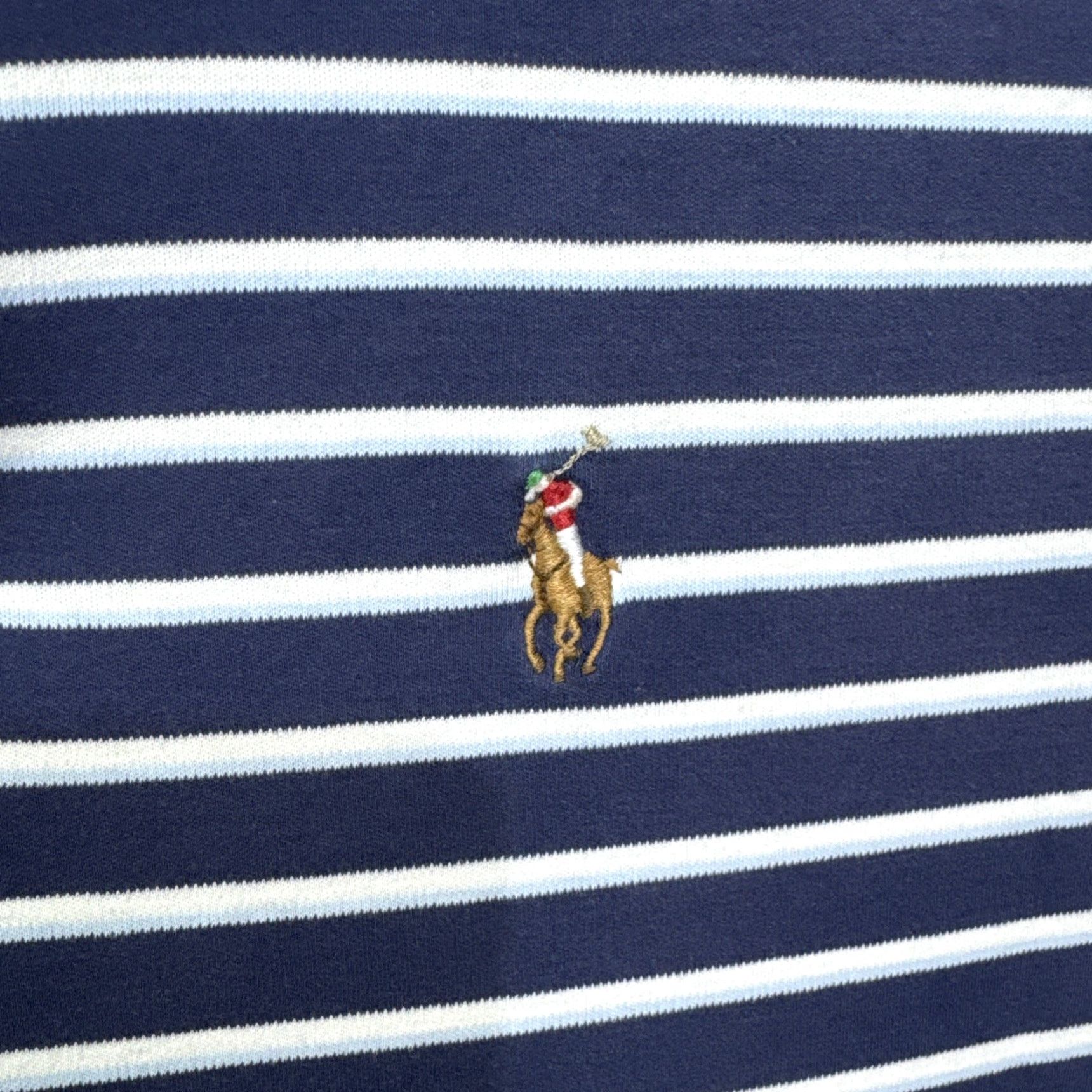 Polo Ralph Lauren VINTAGE Polo Ralph Lauren Men's Polo Shirt Short Sleeve Striped Navy White Slim Fit Casual Size US M / EU 48-50 / 2 - 6 Thumbnail