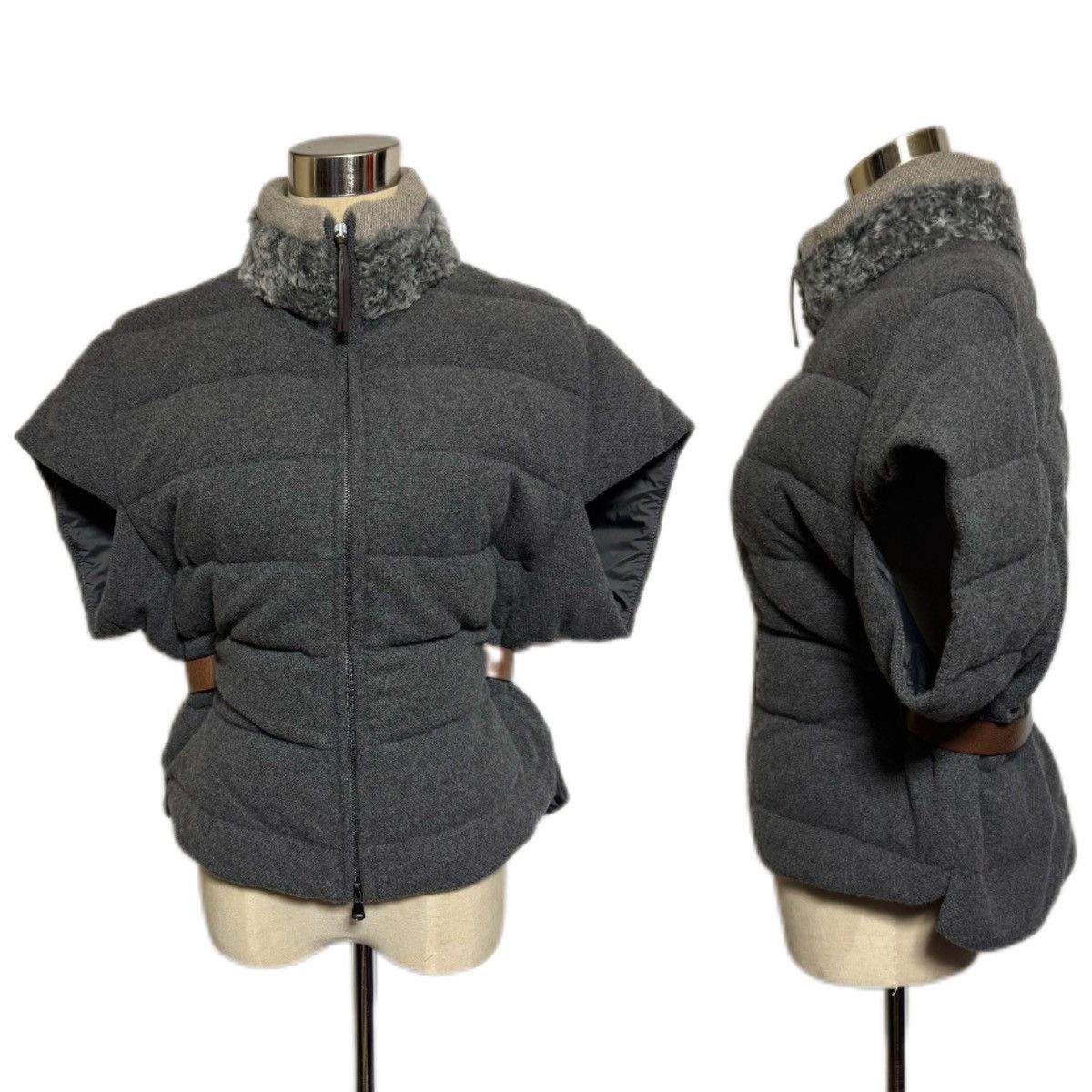 Fabiana Filippi Fabiana Filippi fur collar, belted Puffer Down jacket Size S / US 4 / IT 40 - 16 Thumbnail