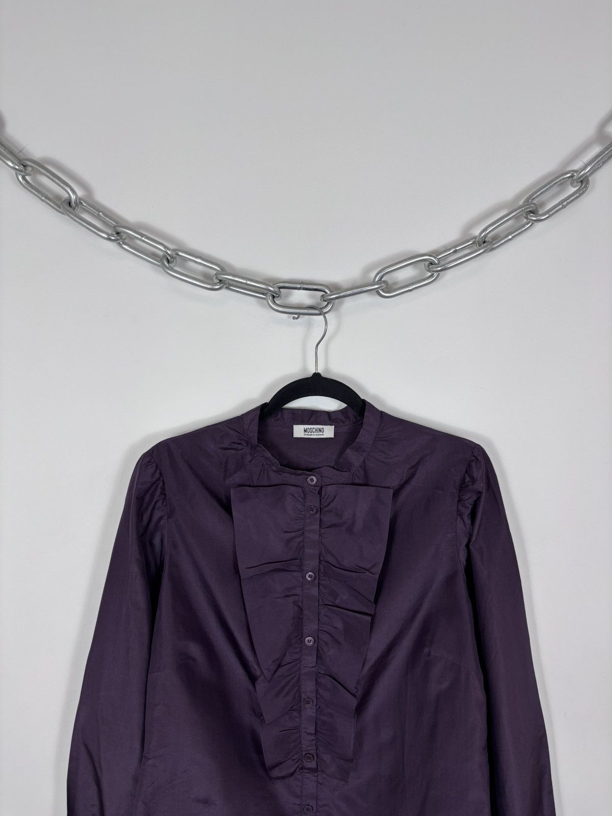Moschino Moschino Cheap And Chic Ruffle Silk Long Sleeve Blouse Shirt Size L / US 10 / IT 46 - 2 Thumbnail