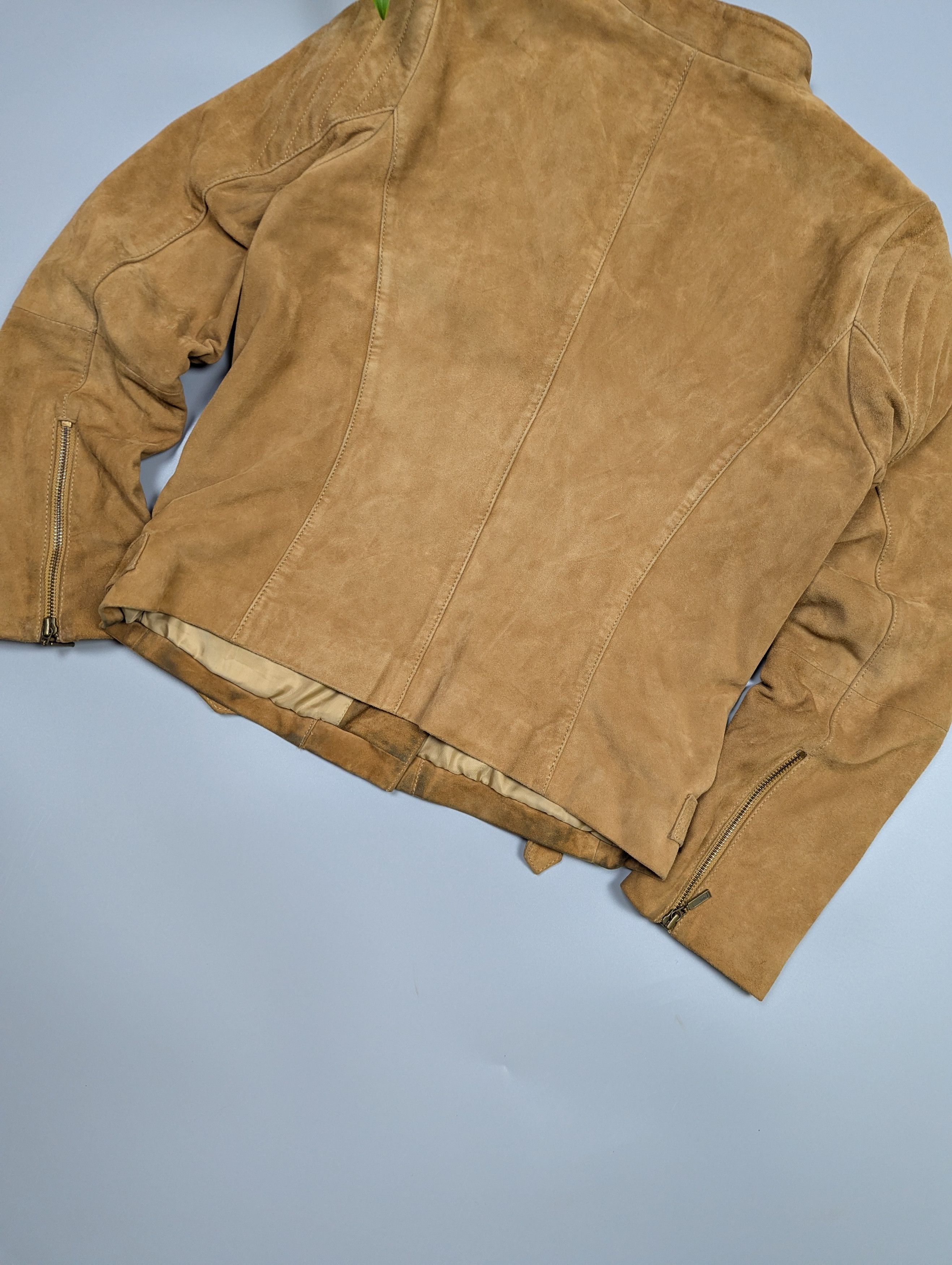 Vintage VIRMANI Women's Vintage Leather Brown Biker Cowboy Jacket Size M / US 6-8 / IT 42-44 - 15 Thumbnail