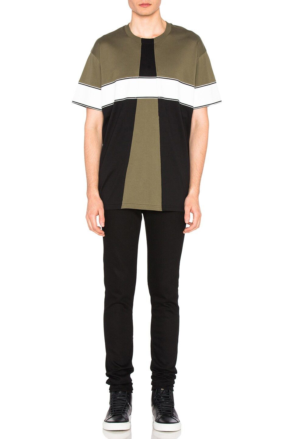Givenchy Khaki Colourblock Oversized T-Shirt Size US S / EU 44-46 / 1 - 4 Thumbnail