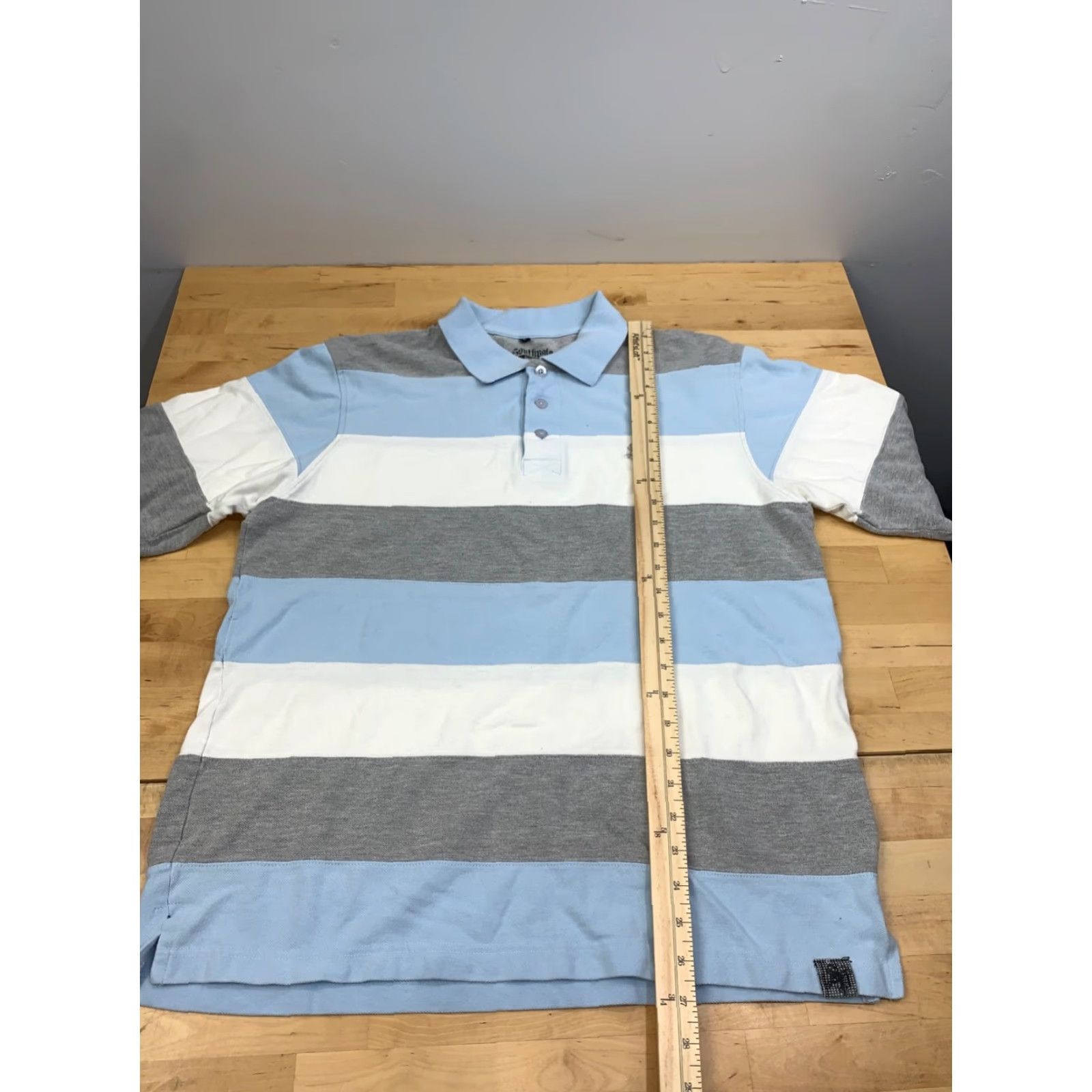 Southpole VINTAGE Southpole Polo Shirt Mens L Striped Blue Gray Y2K Short Sleeve 12138 Size US L / EU 52-54 / 3 - 3 Thumbnail