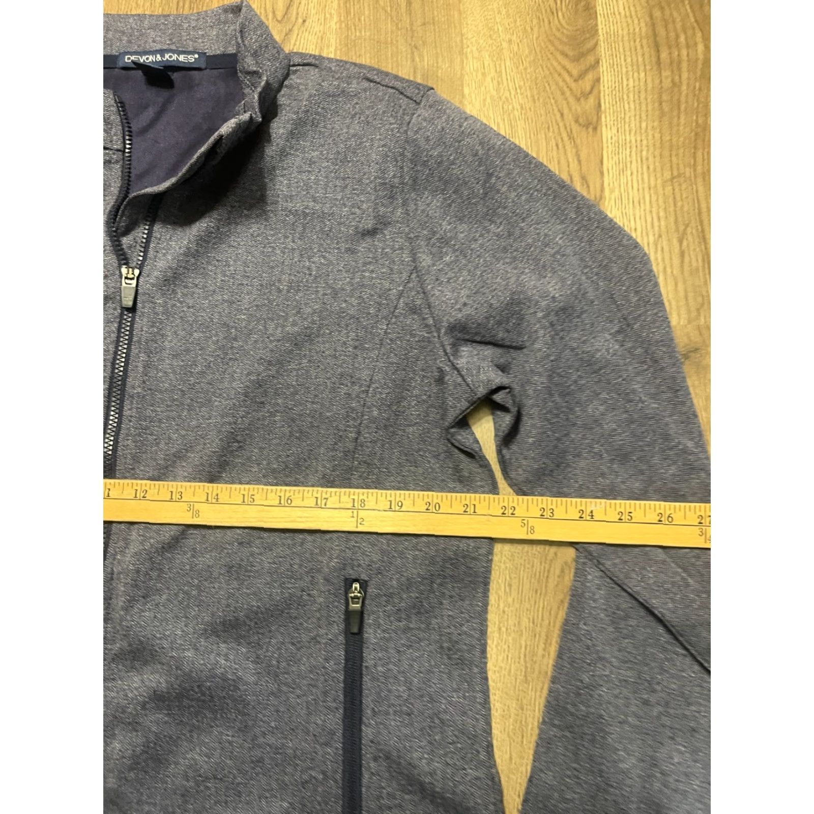 Vintage Devon & Jones Shirt XL Blue Long Sleeve Full Zip Pockets Men's Sweatshirt Regular Casual Size US XL / EU 56 / 4 - 6 Thumbnail