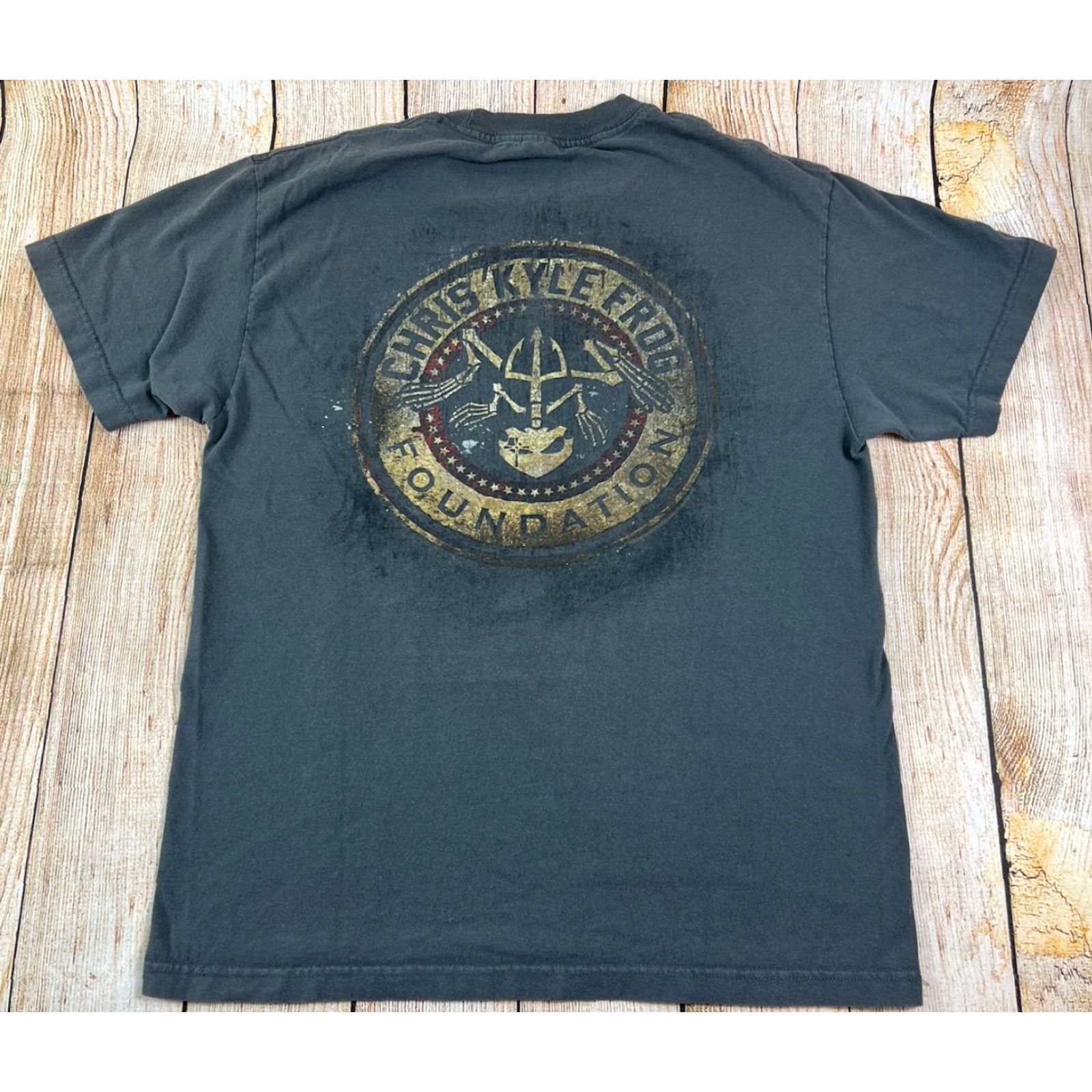 Vintage Chris Kyle Frog Foundation Grey T Shirt Size Large Size US L / EU 52-54 / 3 - 2 Thumbnail