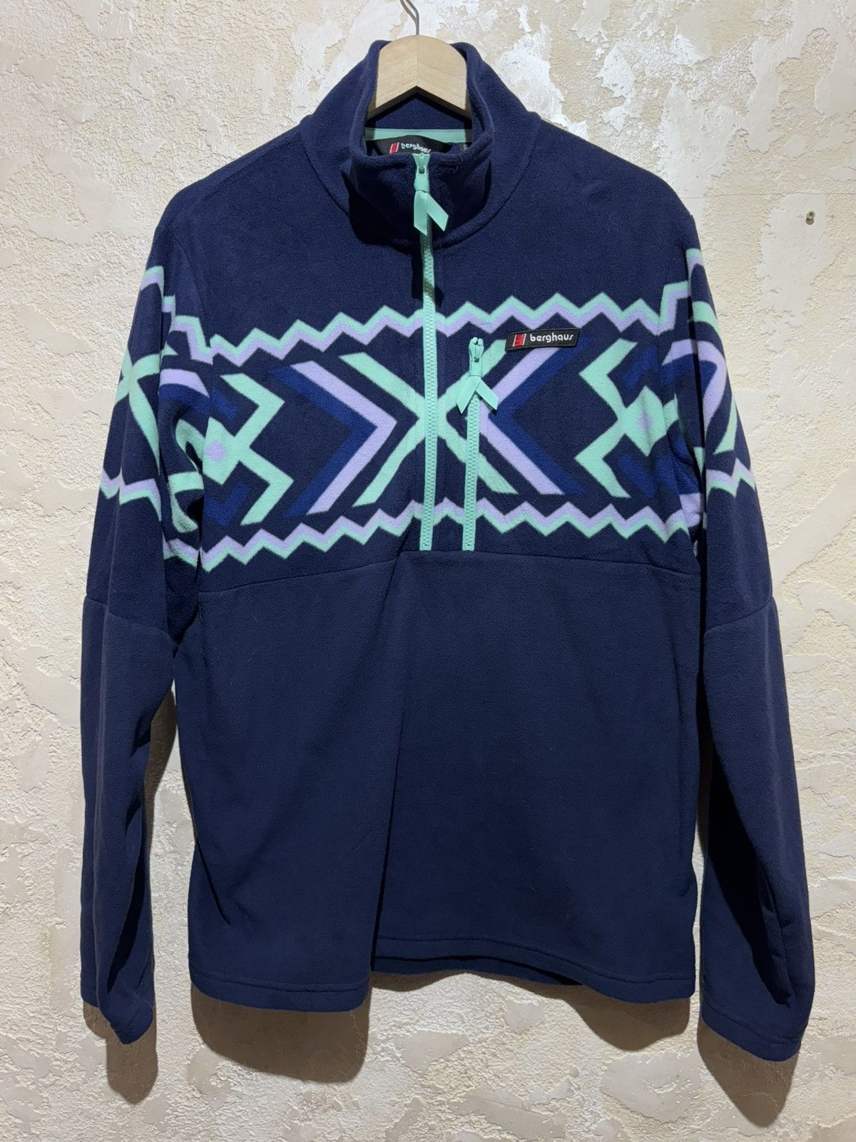 Berghaus × Vintage Berghaus Unisex Prims Printed Trango Half Zip Fleece Size US XL / EU 56 / 4 - 1 Thumbnail