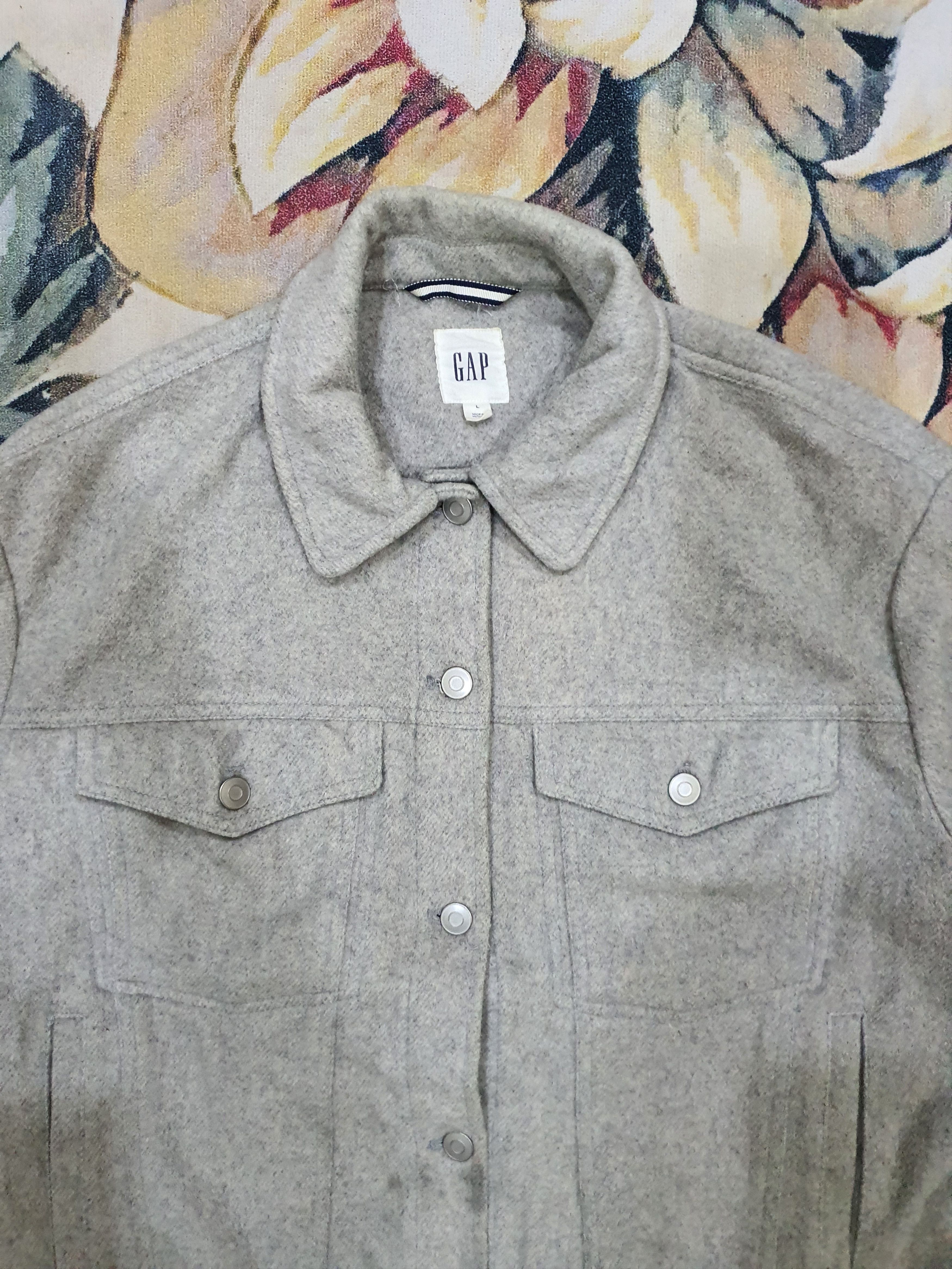 Gap Gap grey felted trucker jacket Size US L / EU 52-54 / 3 - 3 Thumbnail