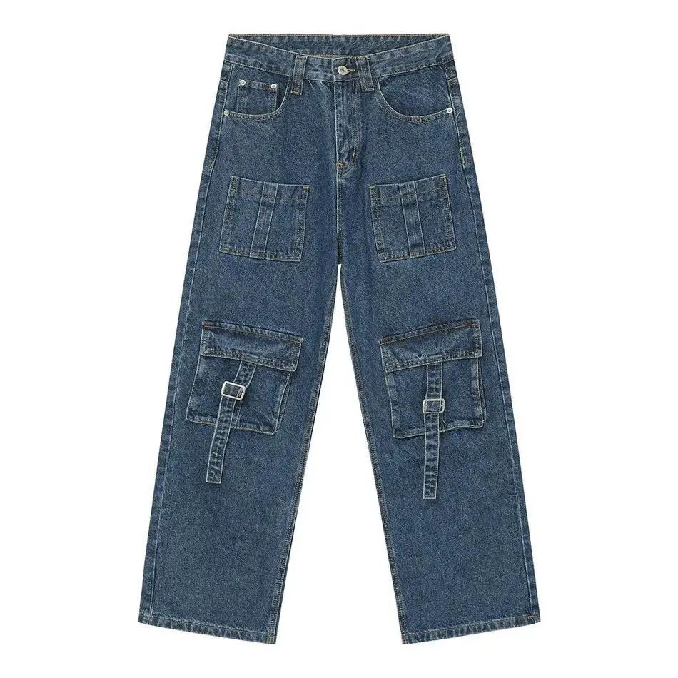 Japanese Brand Retro wide leg pocket patchwork jeans Size US 32 / EU 48 - 4 Thumbnail