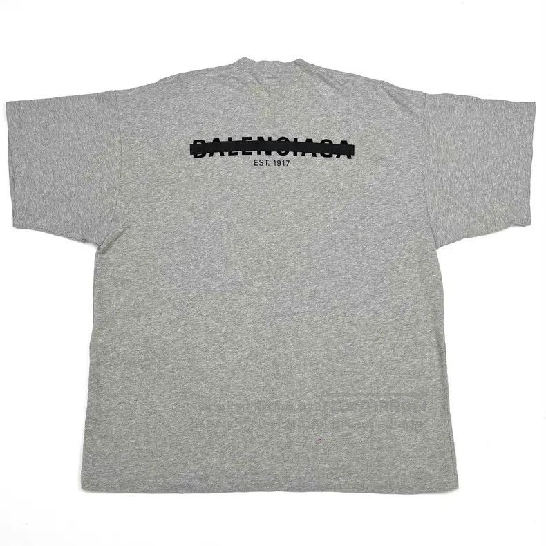 Balenciaga Balenciaga Grey Tape Short Sleeve T-Shirt Size US M / EU 48-50 / 2 - 2 Thumbnail