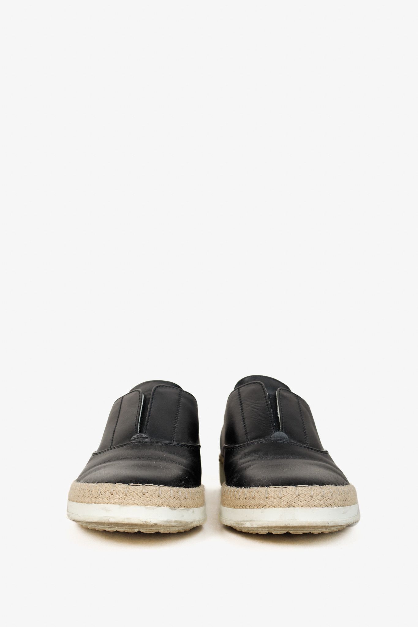 Tod's Tod's Francesina Leather Raffia-Detailed Slip-On Sneakers Size US 6 / IT 36 - 2 Thumbnail