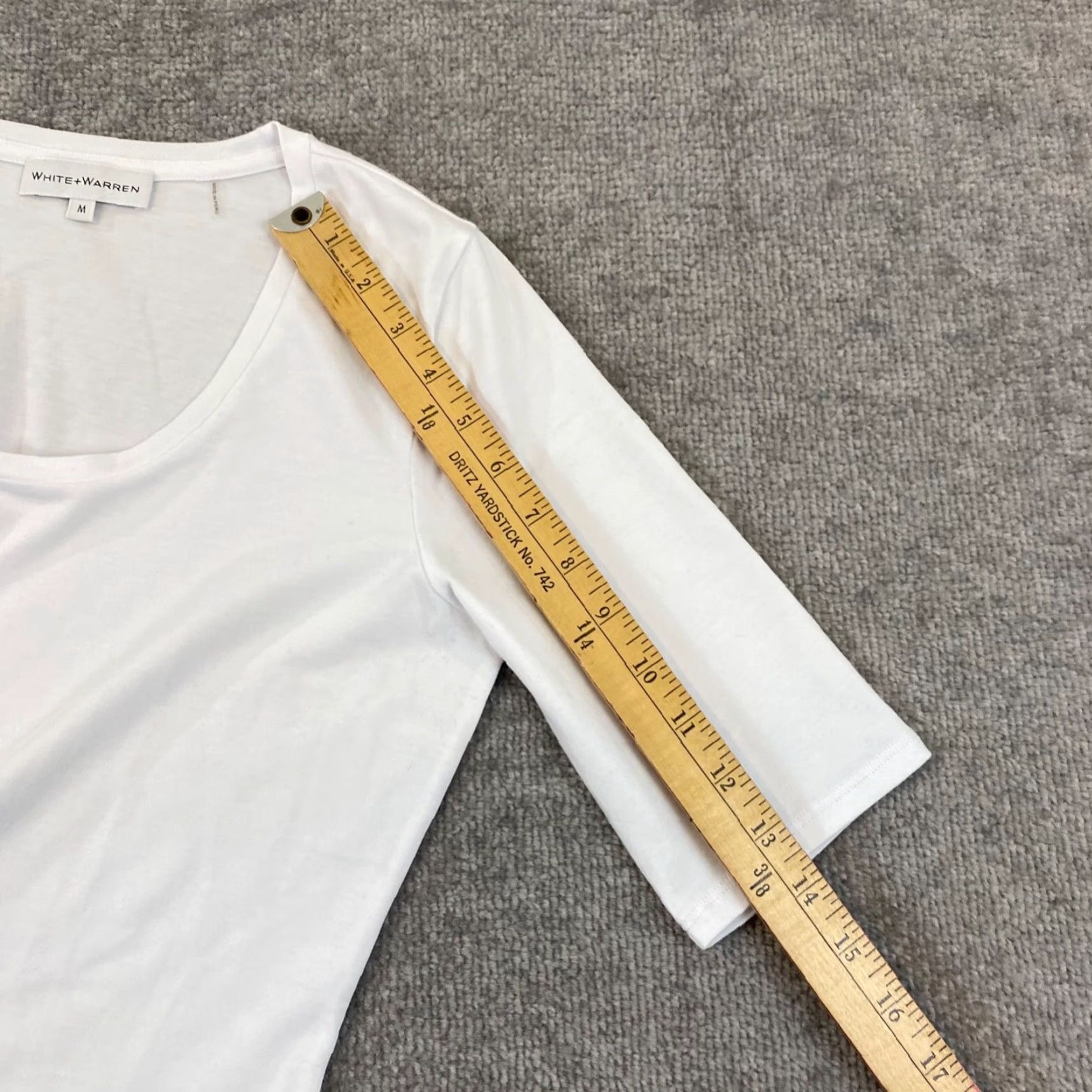 White + Warren VINTAGE White + Warren Blouse Womens Medium Casual 3/4 Sleeve Cotton Modal Stretch Size M / US 6-8 / IT 42-44 - 6 Thumbnail