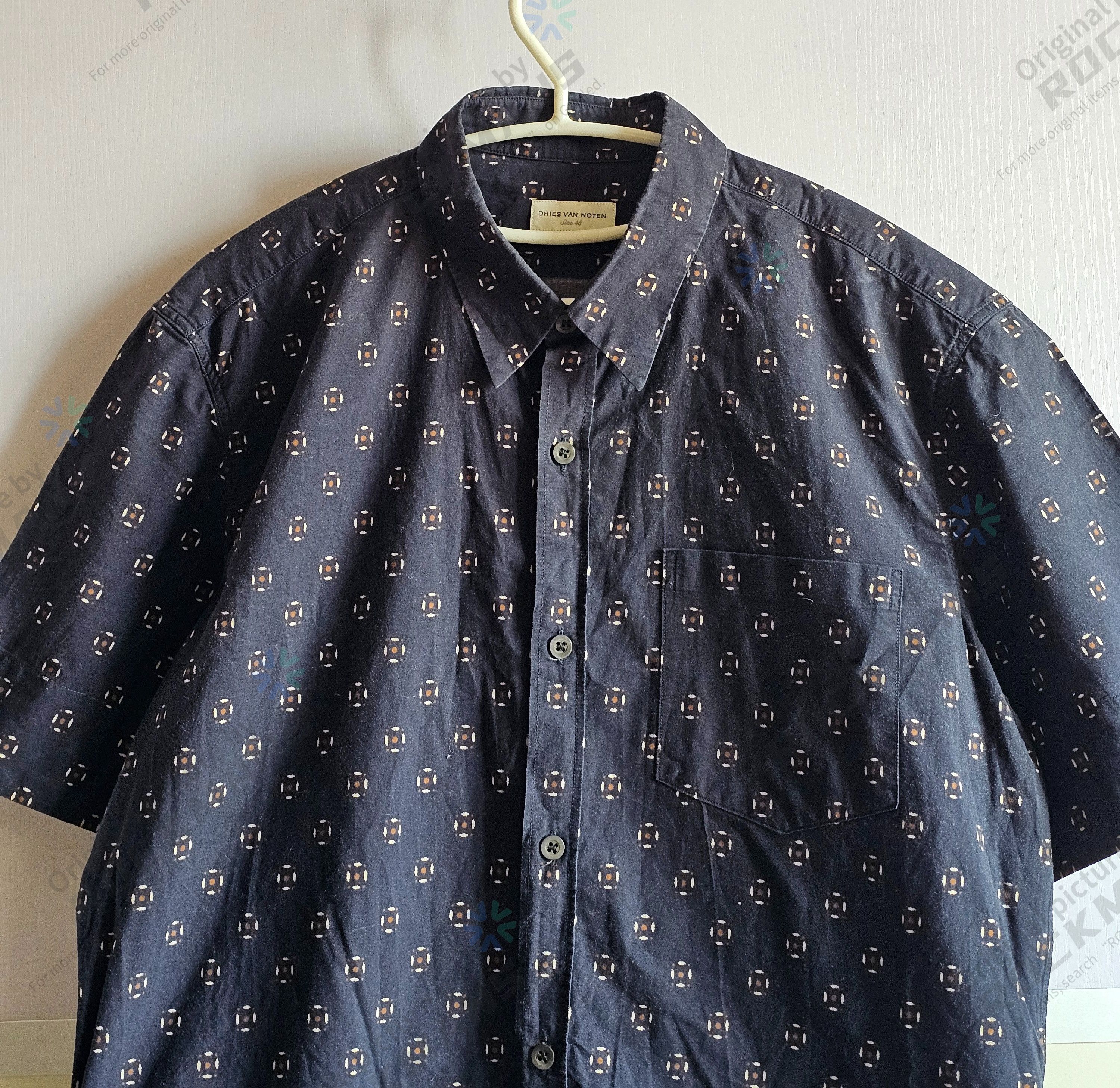 Dries Van Noten Dries Van Noten Short Sleeve Printed Shirt Blue Size 48 Size US M / EU 48-50 / 2 - 3 Thumbnail
