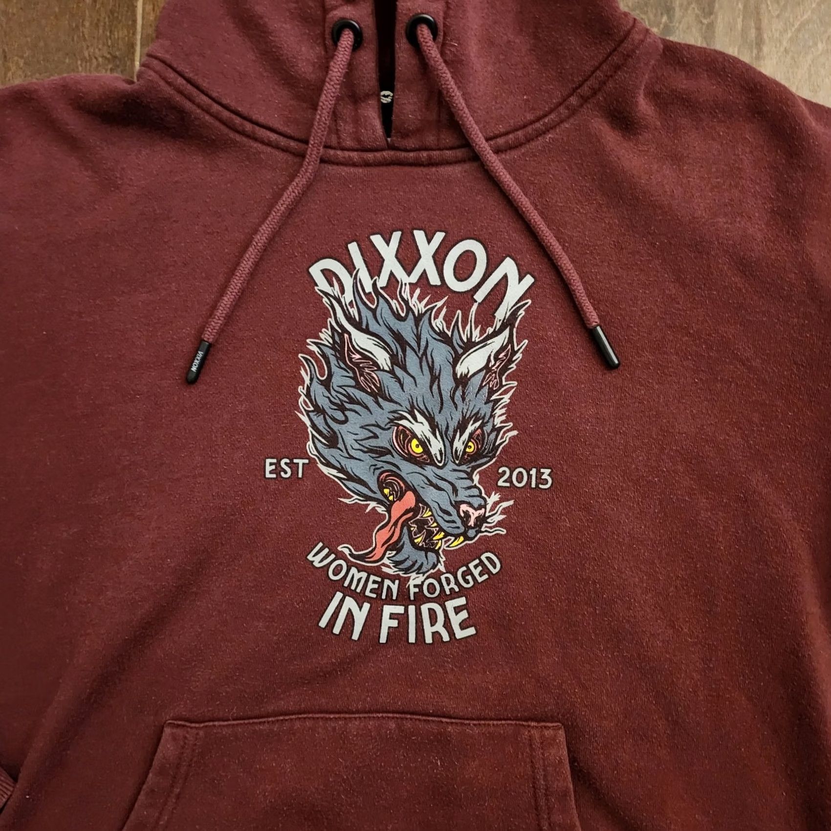 Vintage Vixxon Women Hoodie Pullover Long Sleeve Regular Fit Burgundy Motorcycle Outdoor Winter Spring Fall Womens S Size S / US 4 / IT 40 - 5 Thumbnail