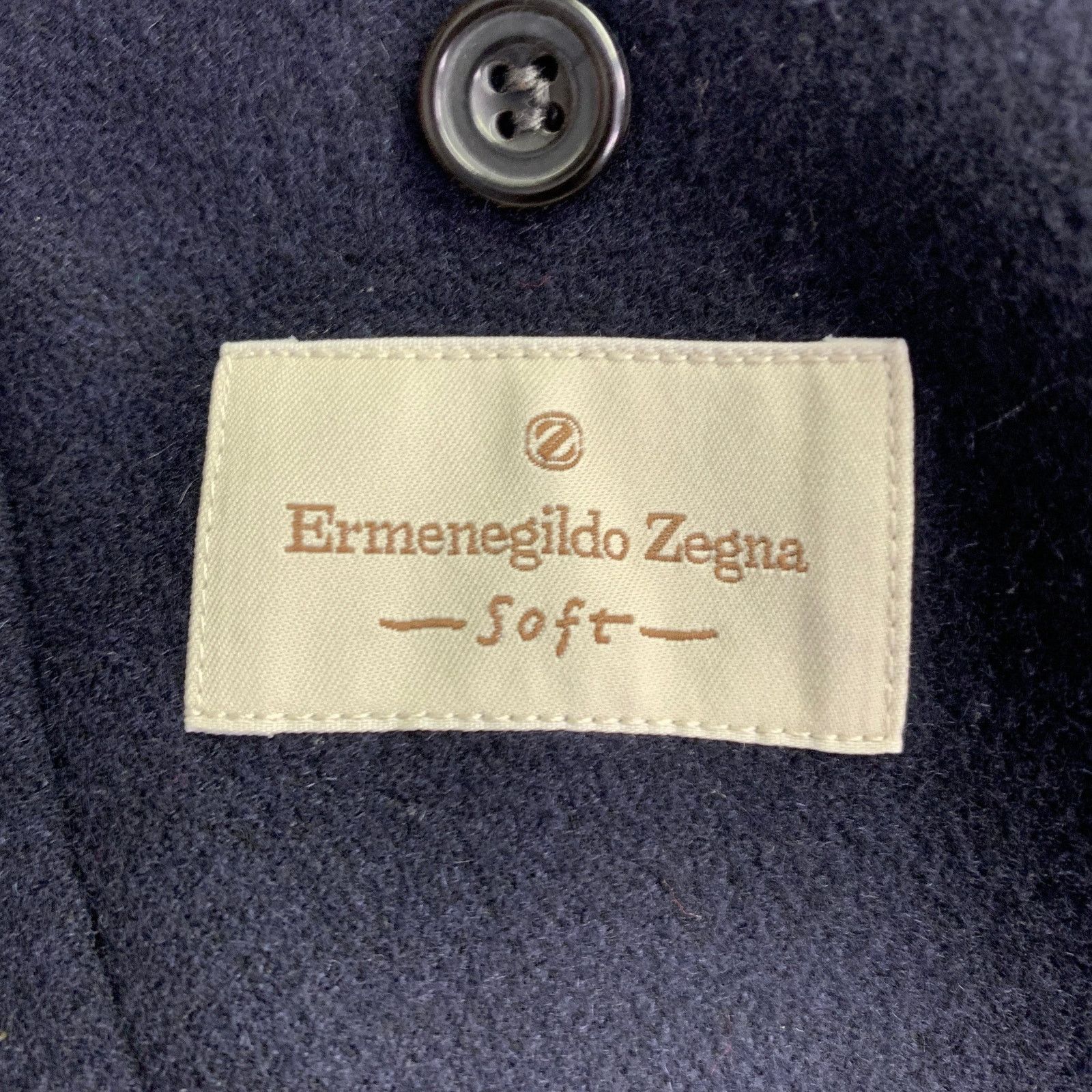 Ermenegildo Zegna Size 42 Navy Cashmere Wool Notch Lapel Jacket Size US L / EU 52-54 / 3 - 6 Thumbnail