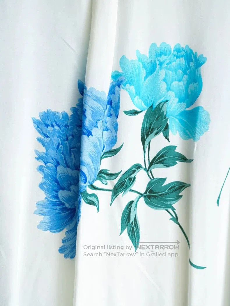 Yohji Yamamoto Blue Peony Long Sleeve Shirt by Yohji Yamamoto- Size US M / EU 48-50 / 2 - 8 Thumbnail
