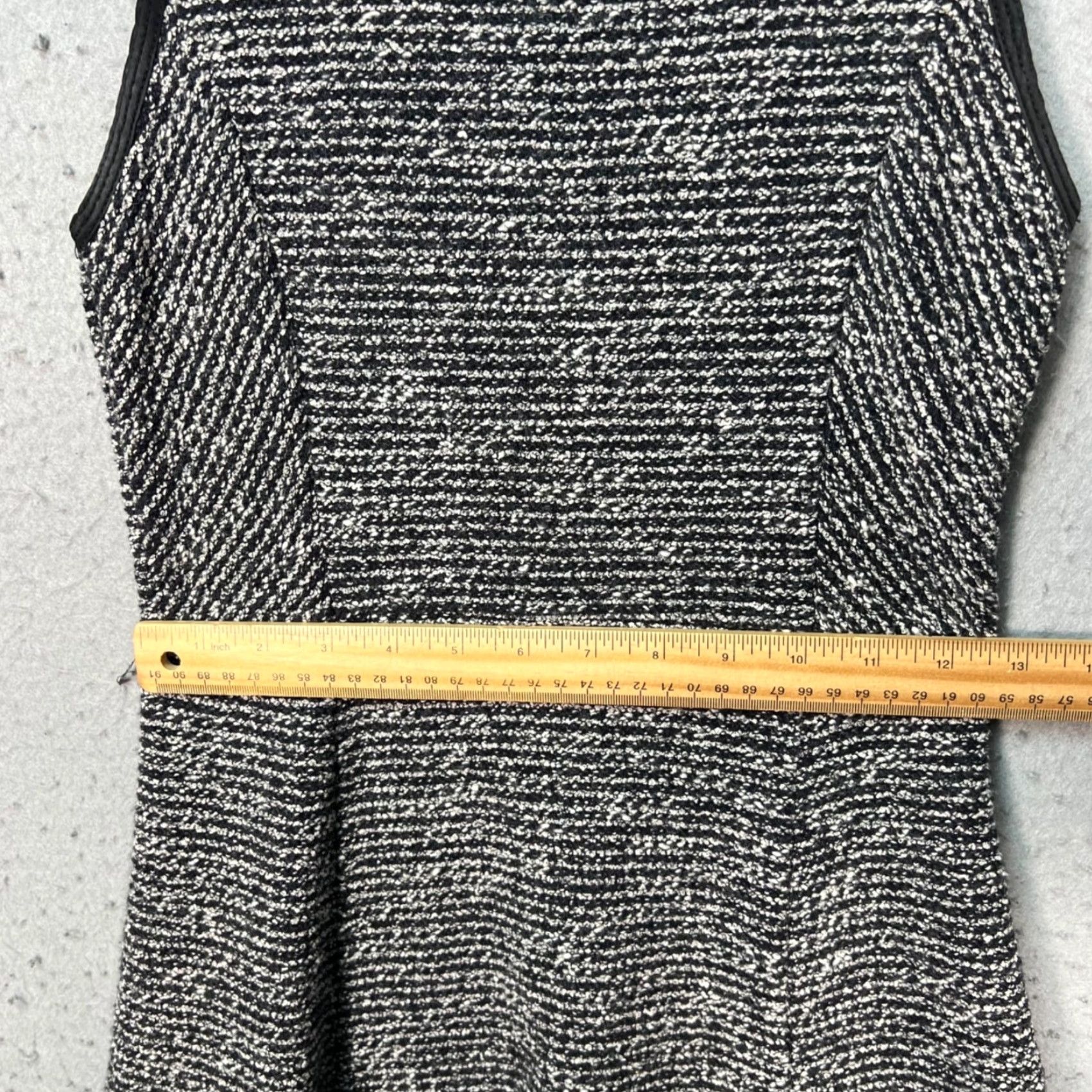 J.Crew J. Crew Black & White Tweed Fit & Flare Sleeveless Dress Wool Blend Silk, Size 0, Women, Knee Length, Vintage/Adult Womens 0, Wool Tweed, Black, CK Size XS / US 0-2 / IT 36-38 - 7 Thumbnail