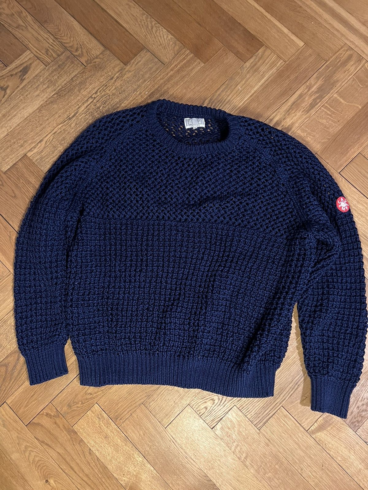 Cav Empt Loose Waffle Knit Sweater Men's Cav Empt Stripe Loose