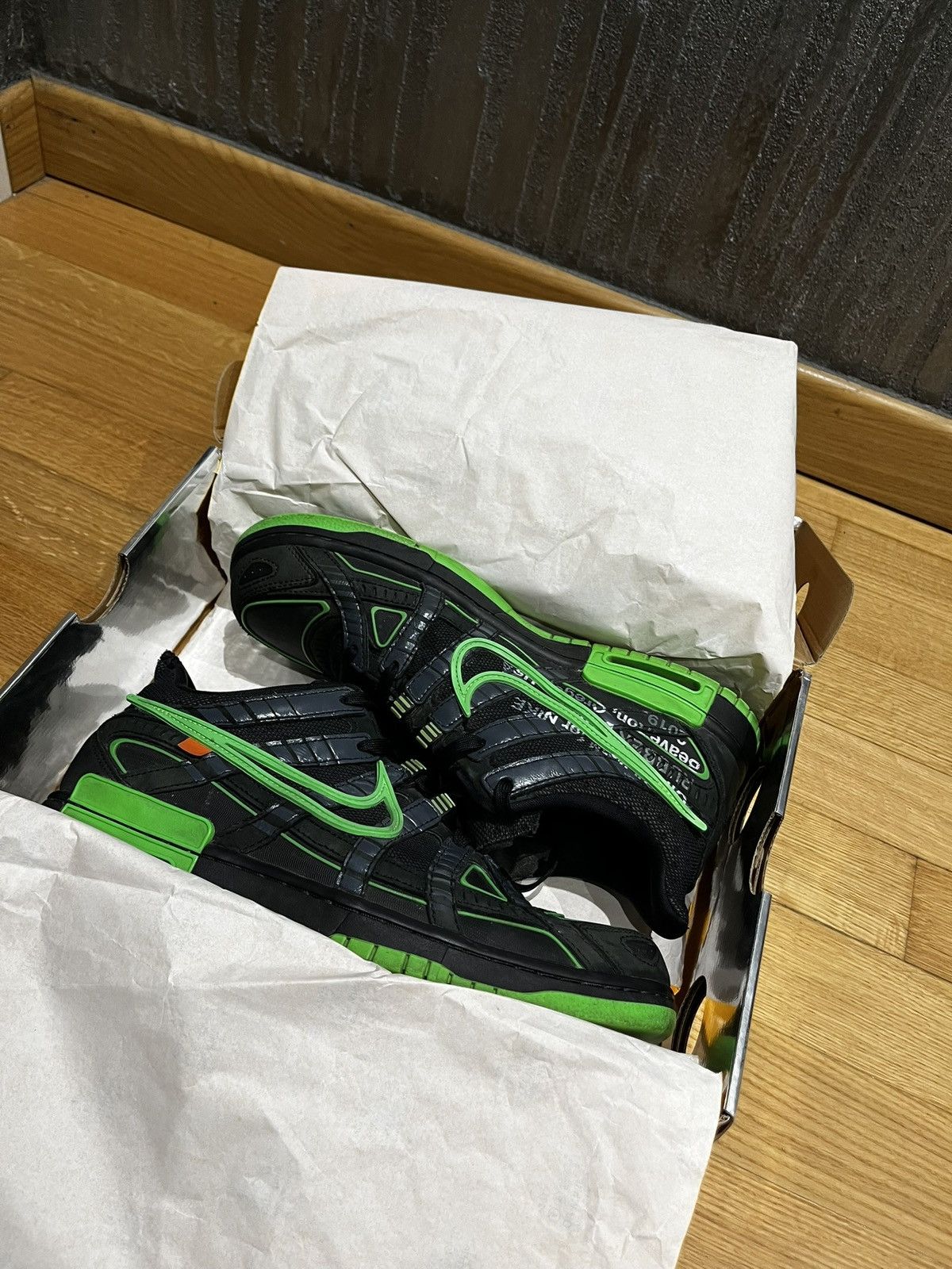 Nike × Off-White Rubber dunk Green Strike Off White Size US 11.5 / EU 44-45 - 13 Thumbnail