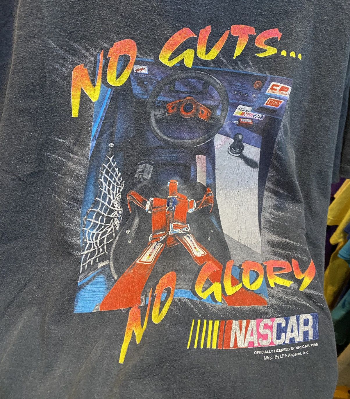 Faded Glory × NASCAR Tshirt Nascar No Guts No Glory by LFA vintage vtg 1995 90s Size US XL / EU 56 / 4 - 2 Thumbnail