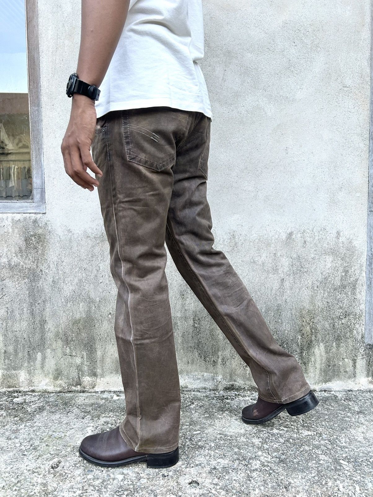 Neil Barrett Vintage Rare Neil Barrett Brown Coated Pants Size US 31 - 4 Thumbnail