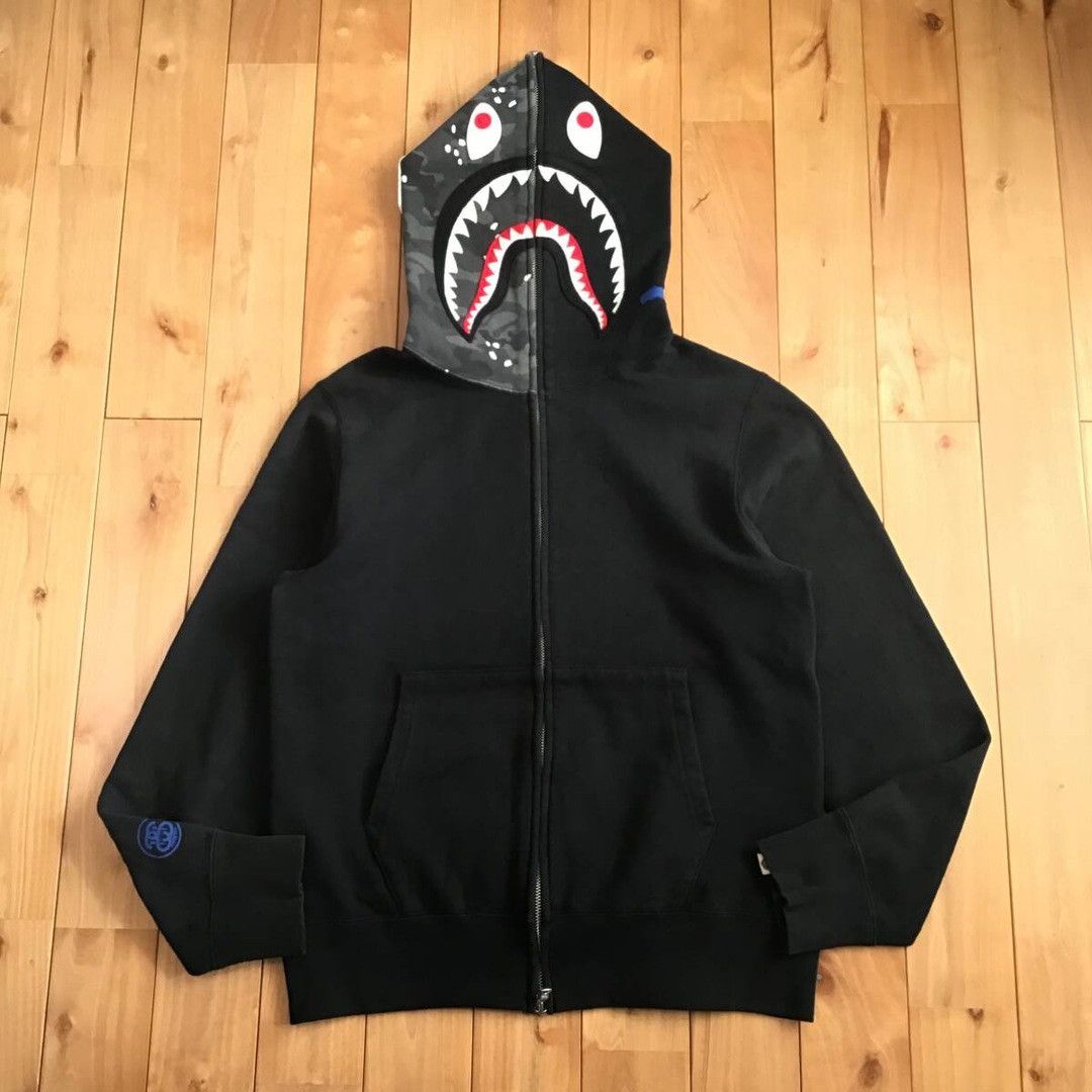 Bape STUSSY × BAPE CAMO Shark Full Zip Hoodie a bathing ape NIGO Size US M / EU 48-50 / 2 - 2 Thumbnail