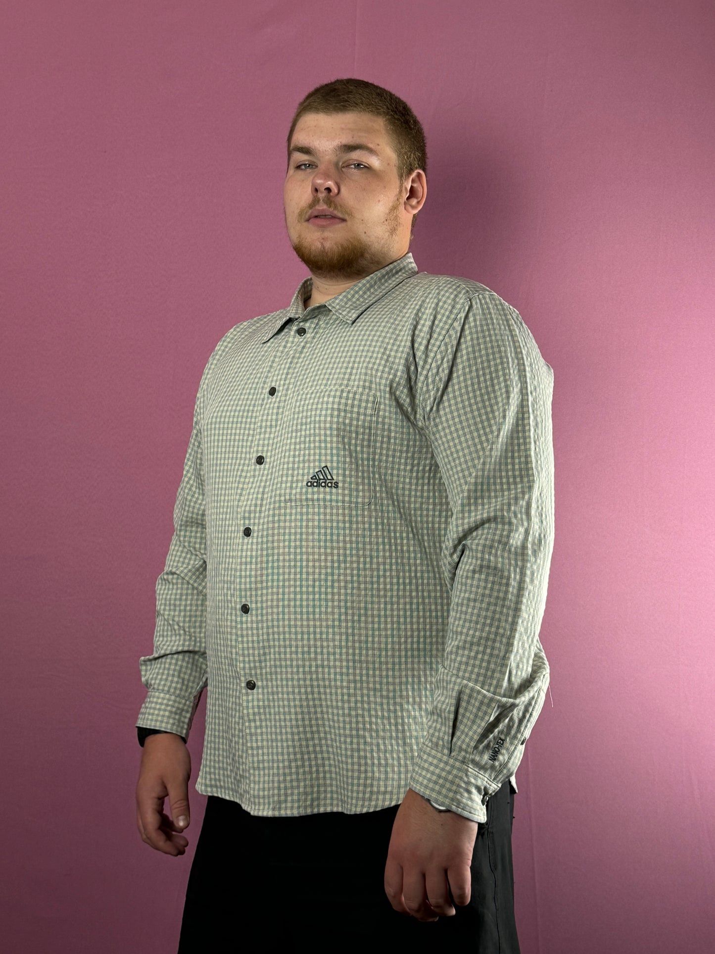 Adidas × Vintage Adidas NANO-TEX Vintage Men's Trekking Check Shirt - XXL Size US XXL / EU 58 / 5 - 1 Thumbnail