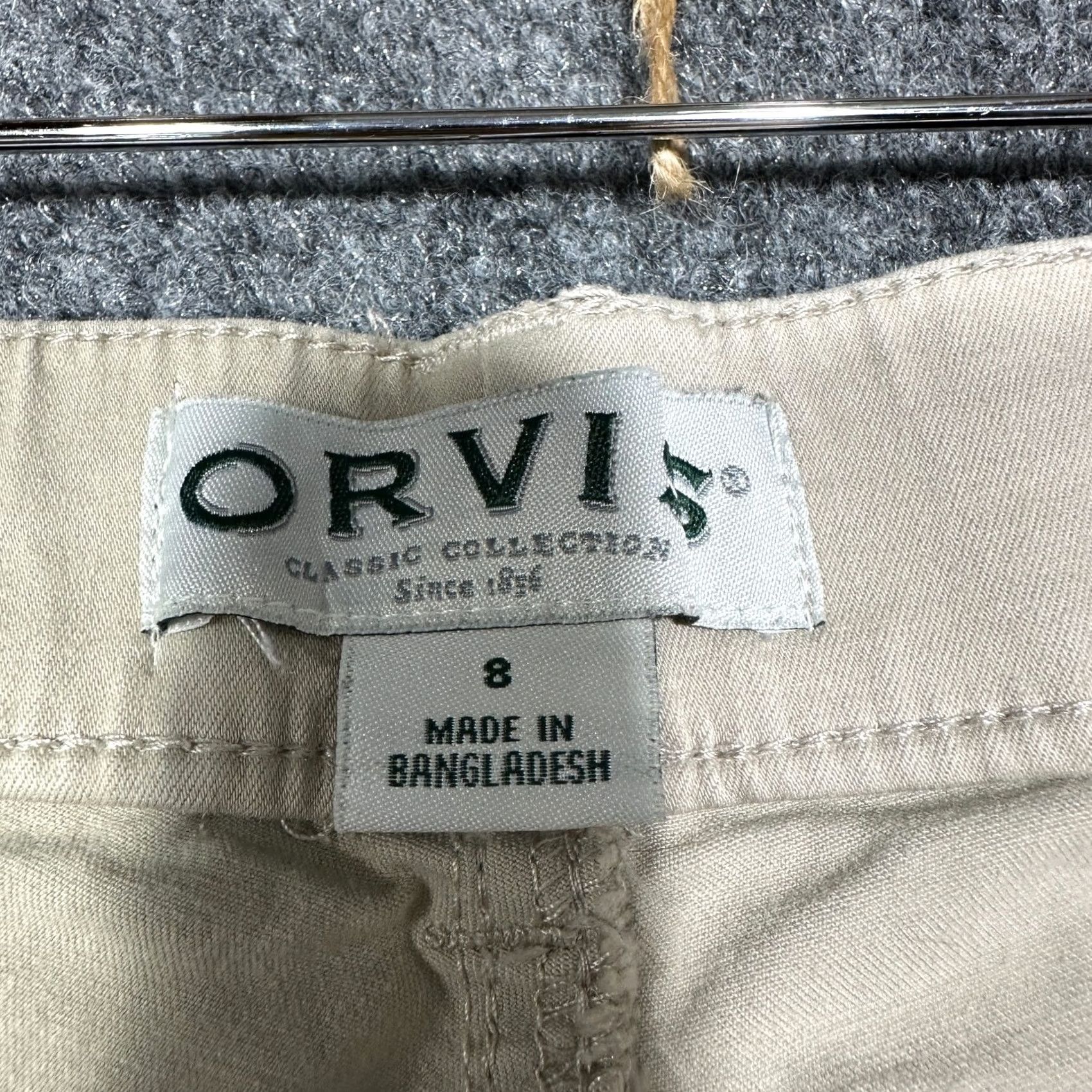 Orvis Orvis Pants Womens 8 Pull On Chino Beige Cotton Blend Stretch Tapered Inseam 27 Pockets Back Pockets Size 30" / US 8 / IT 44 - 4 Thumbnail