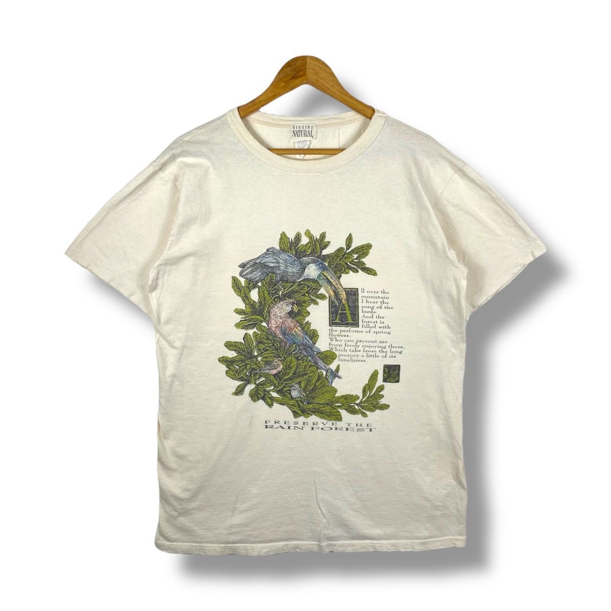 Vintage Vintage 90's Preserve The Rain Forest Higgins Natural Size US M / EU 48-50 / 2 - 1 Thumbnail