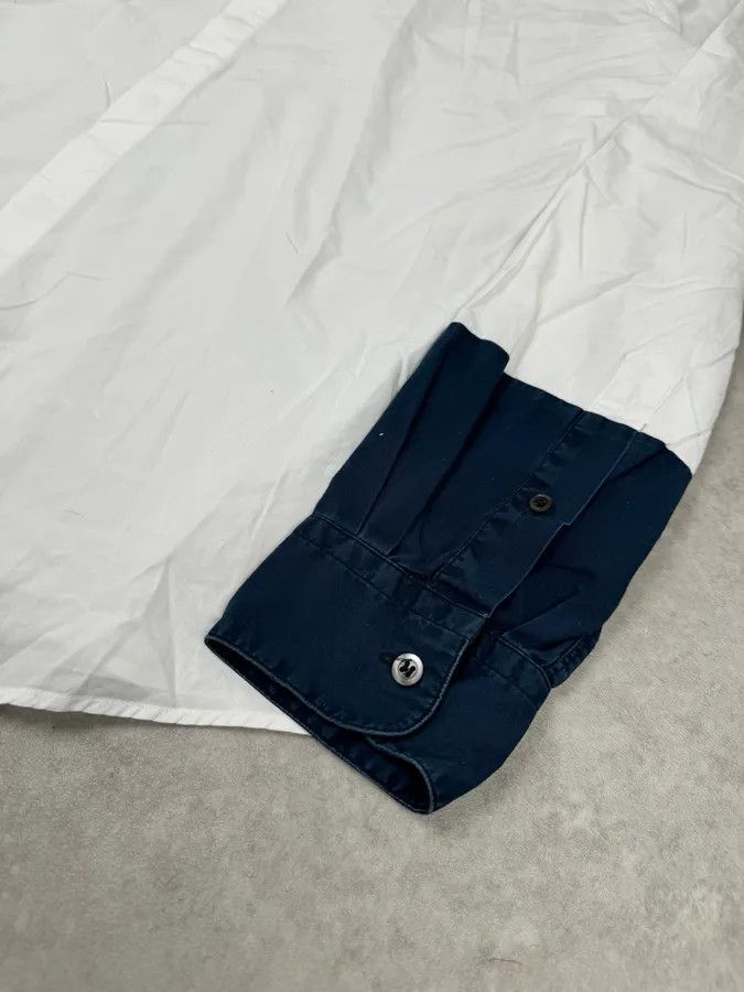 Dries Van Noten Dries Van Noten Contemporary White & Navy Shirt Size US M / EU 48-50 / 2 - 6 Thumbnail
