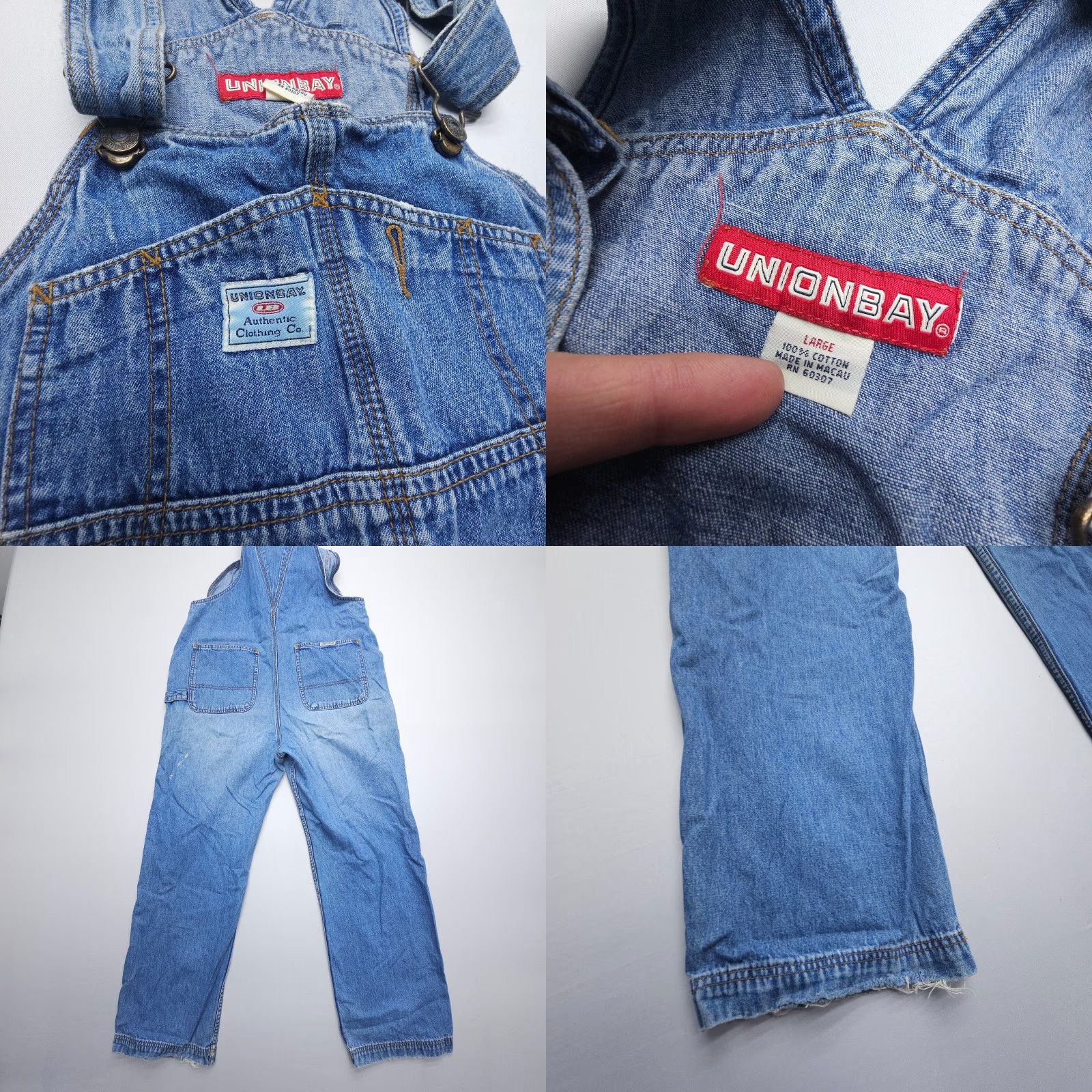 Vintage VINTAGE Unionbay Denim Carpenter Overalls Mens Large Blue 90s Y2K Workwear Bib Jeans 5-Pocket Design, Regular, 36x28, USA, 90s Theme, Mens Size US 33 - 8 Thumbnail