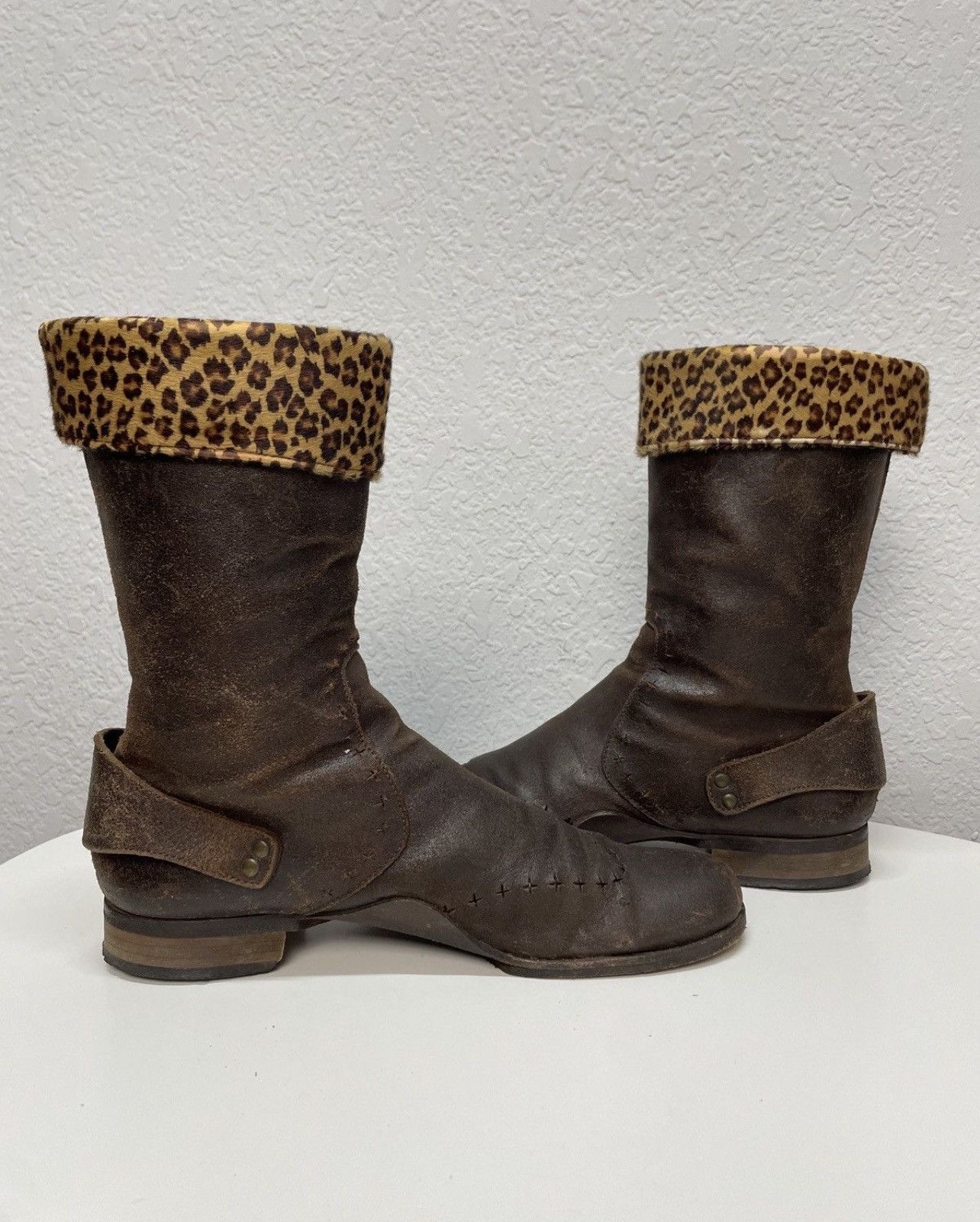 If Six Was Nine AS 98 Vibe Artisan Black Leather Side Zip Ankle Biker Boots Size US 8.5 / IT 38.5 - 3 Thumbnail